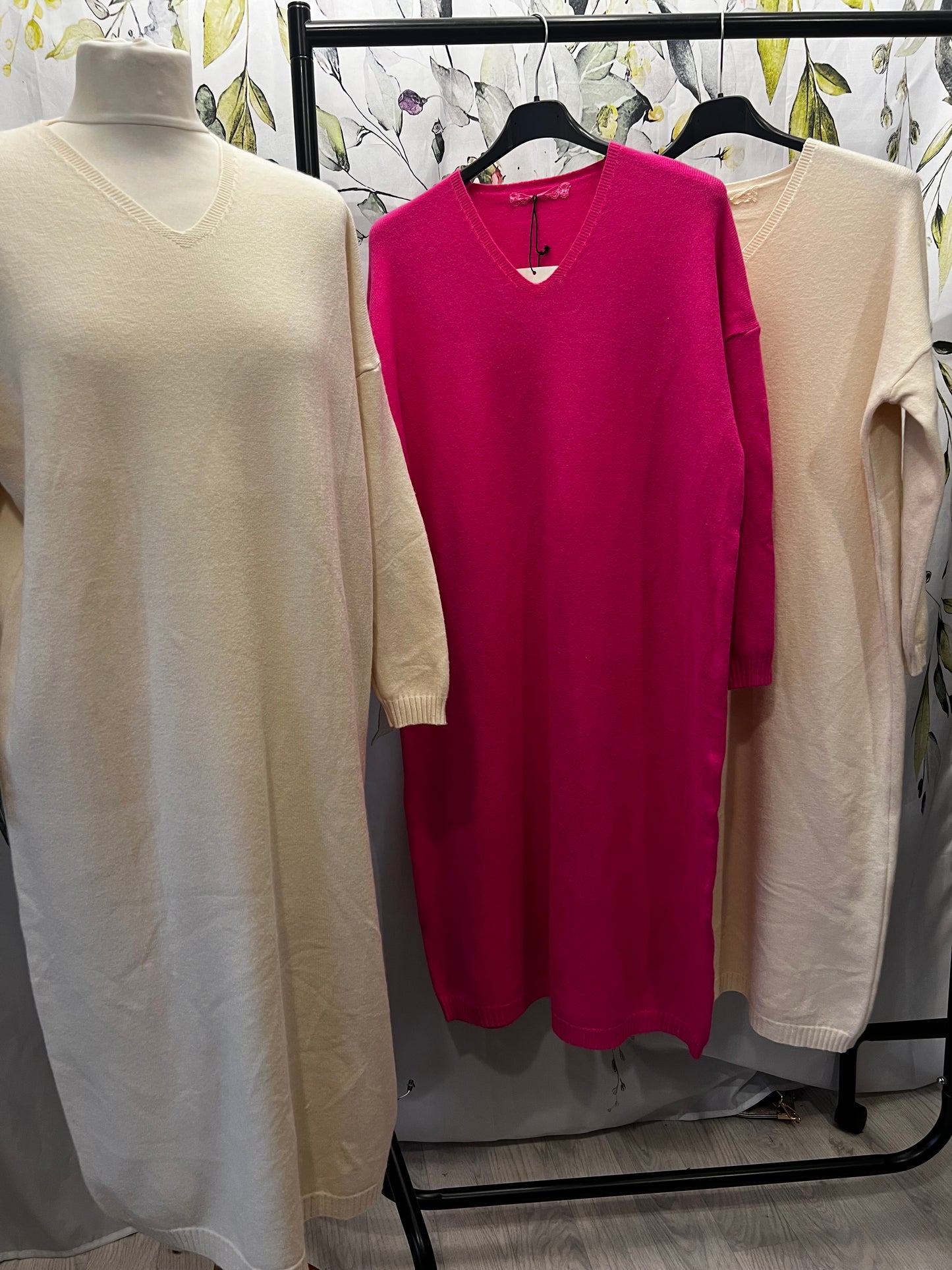 V Neck Knitted Dress