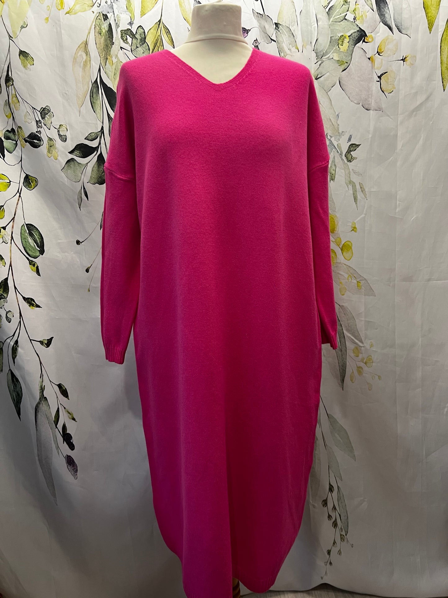 V Neck Knitted Dress