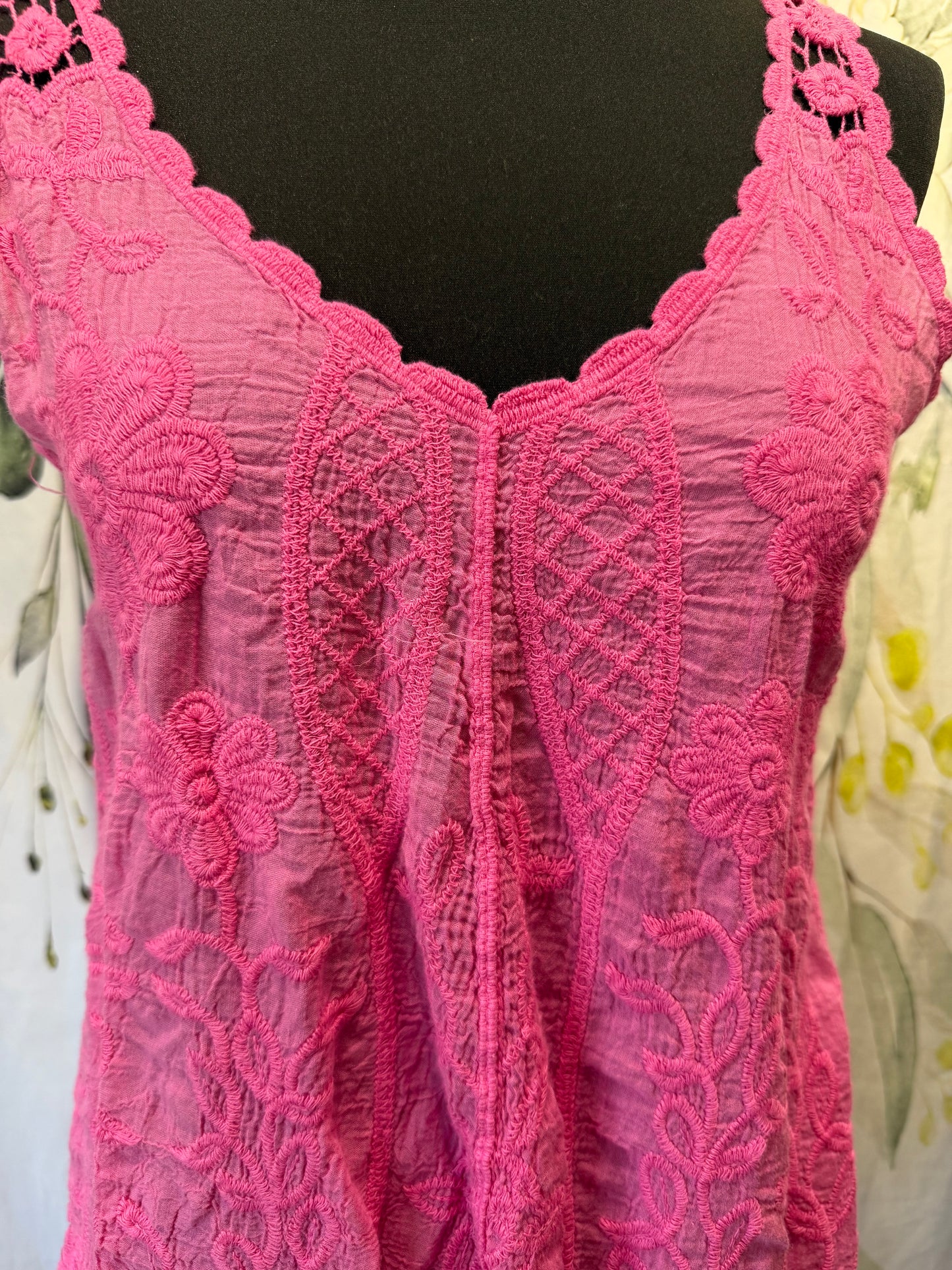Embroidered Cotton Vest Top