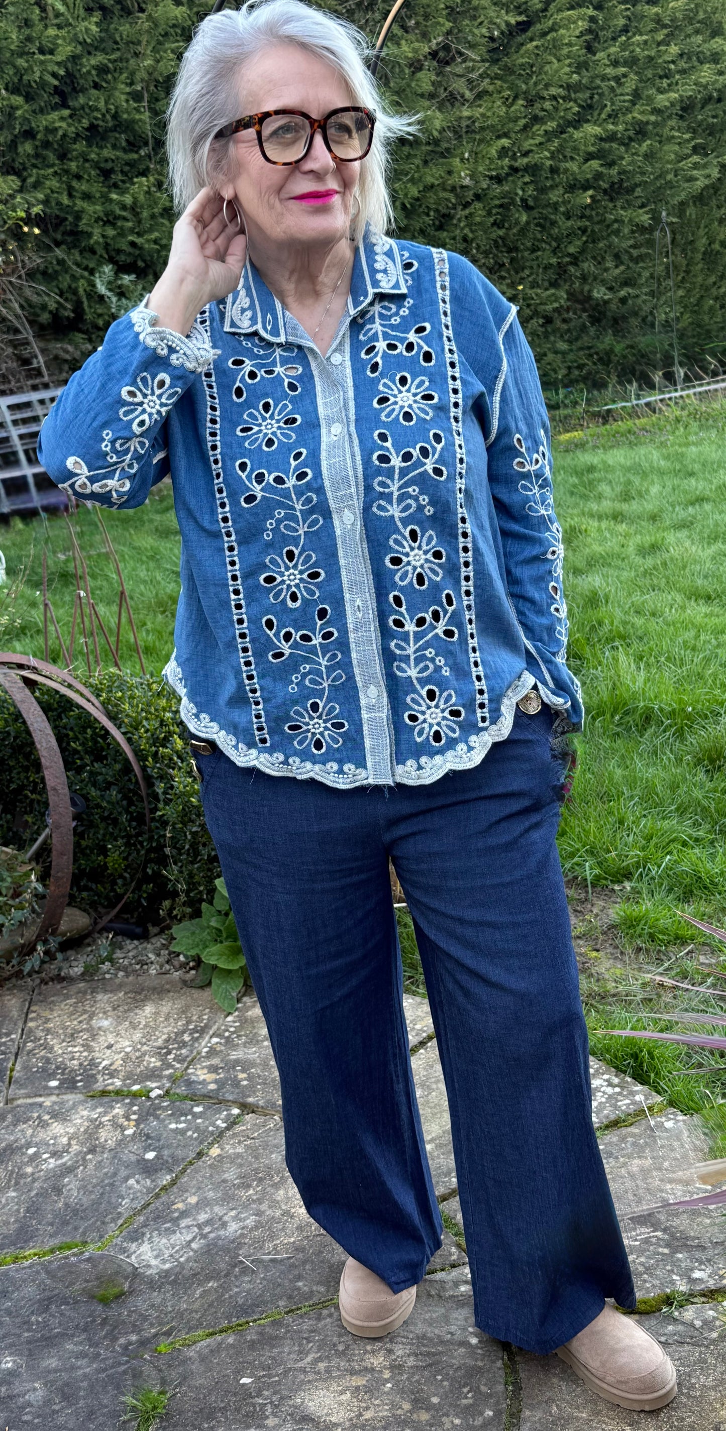 Embroidered Shirt Jacket