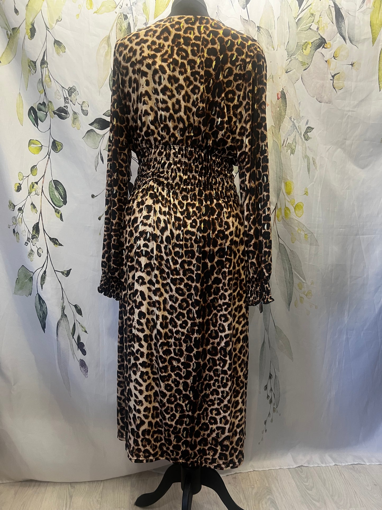 Long Sleeved Leopard-print Dress