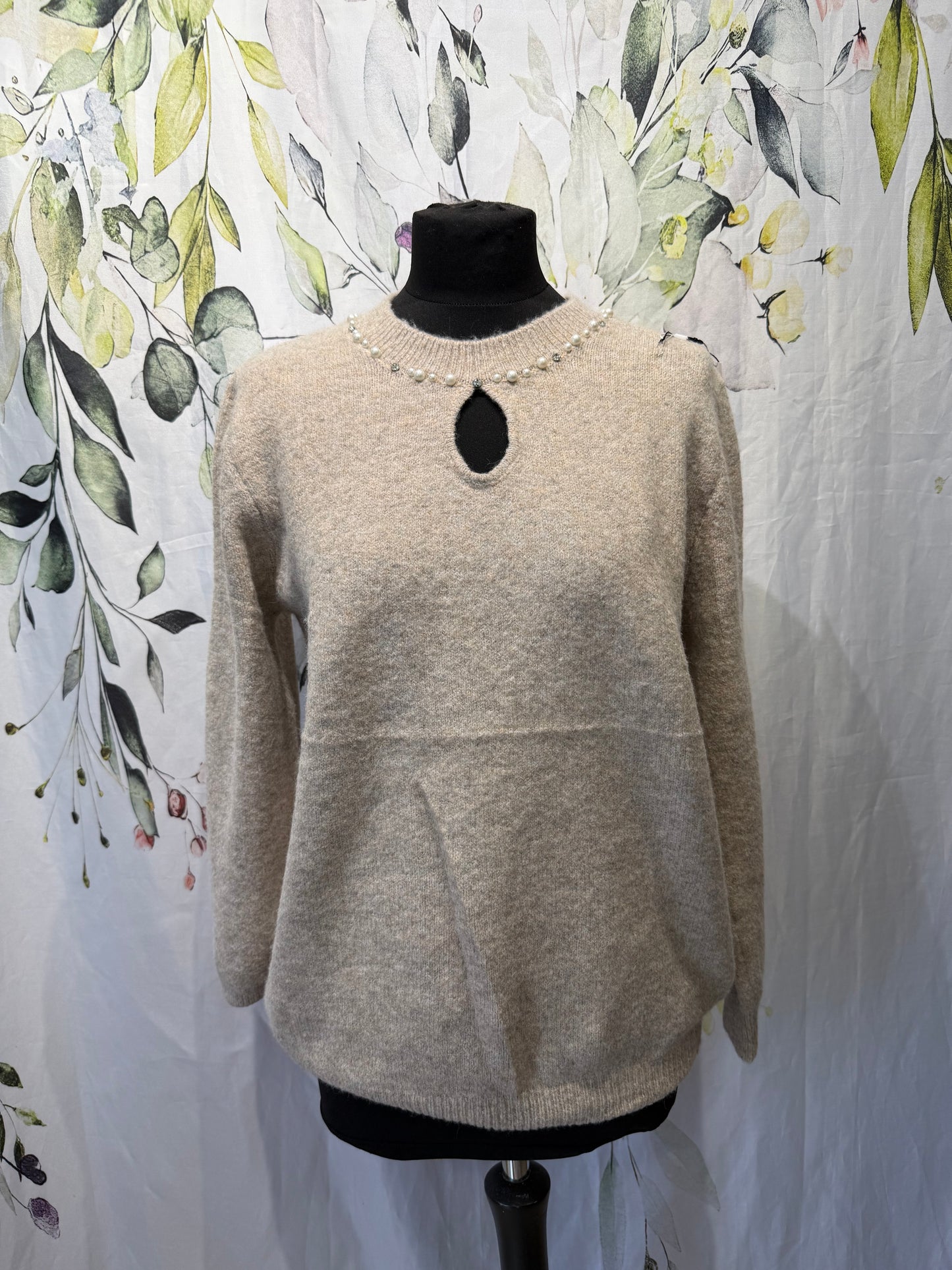 Embellished Neck Knit