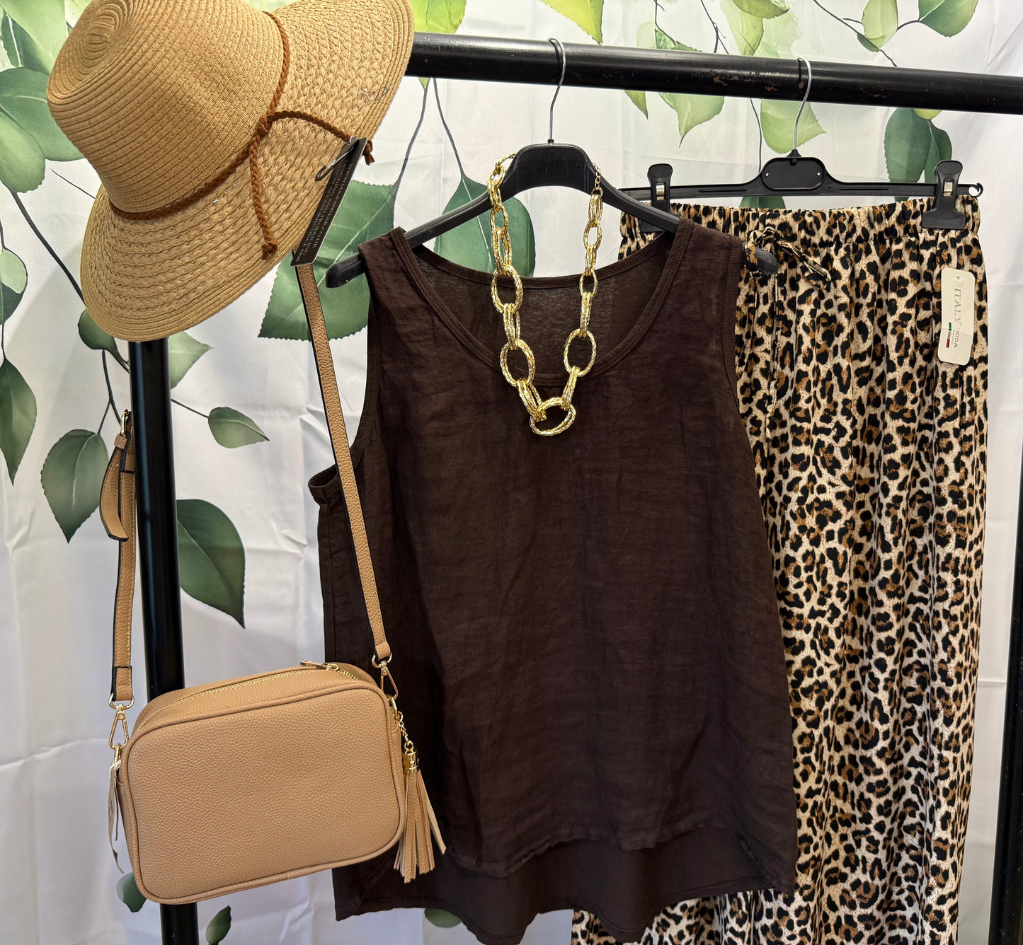Linen Front Vest Top