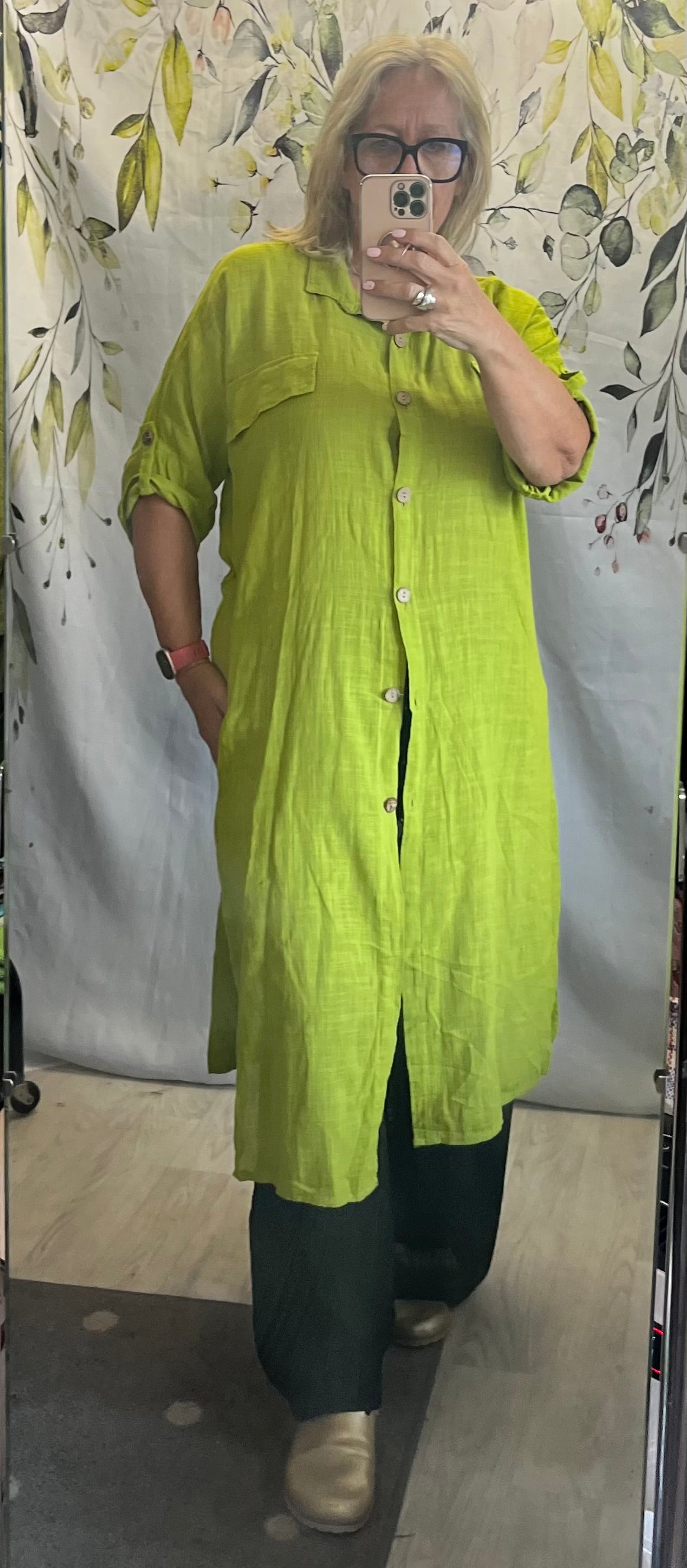 Linen Blend Shirt Dress