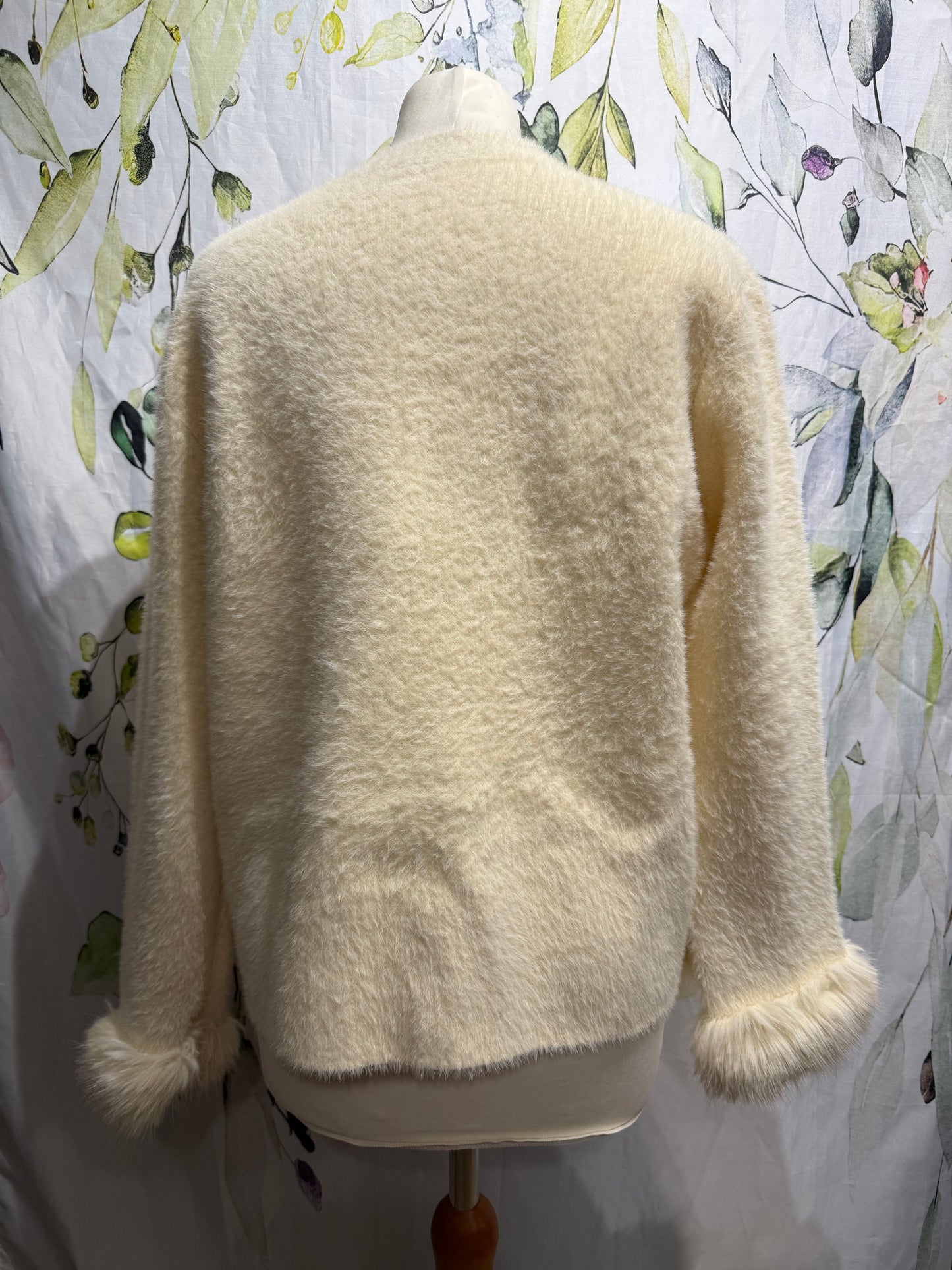 Faux Fur Trimmed Cardi