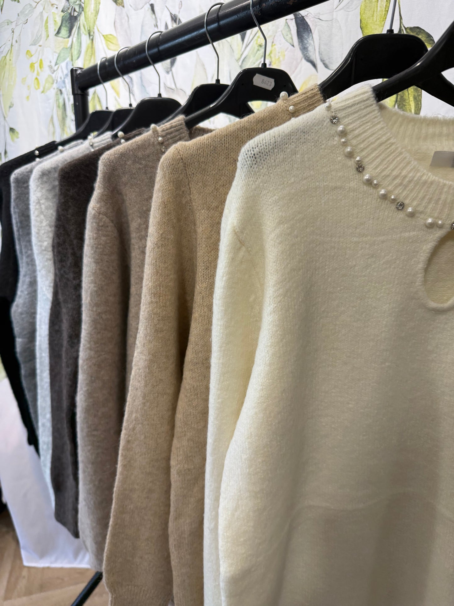 Embellished Neck Knit