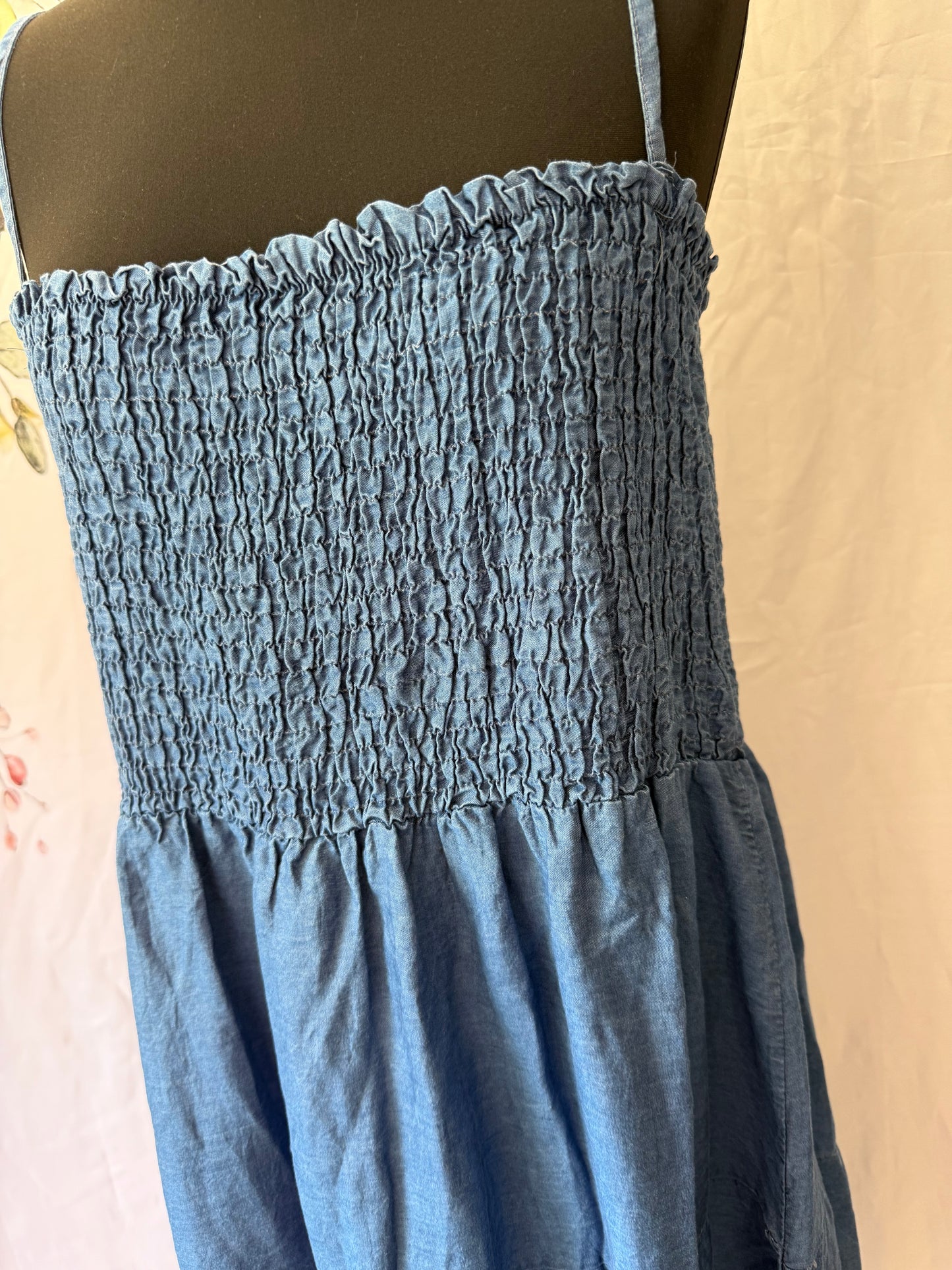 Shirred Denim Sundress