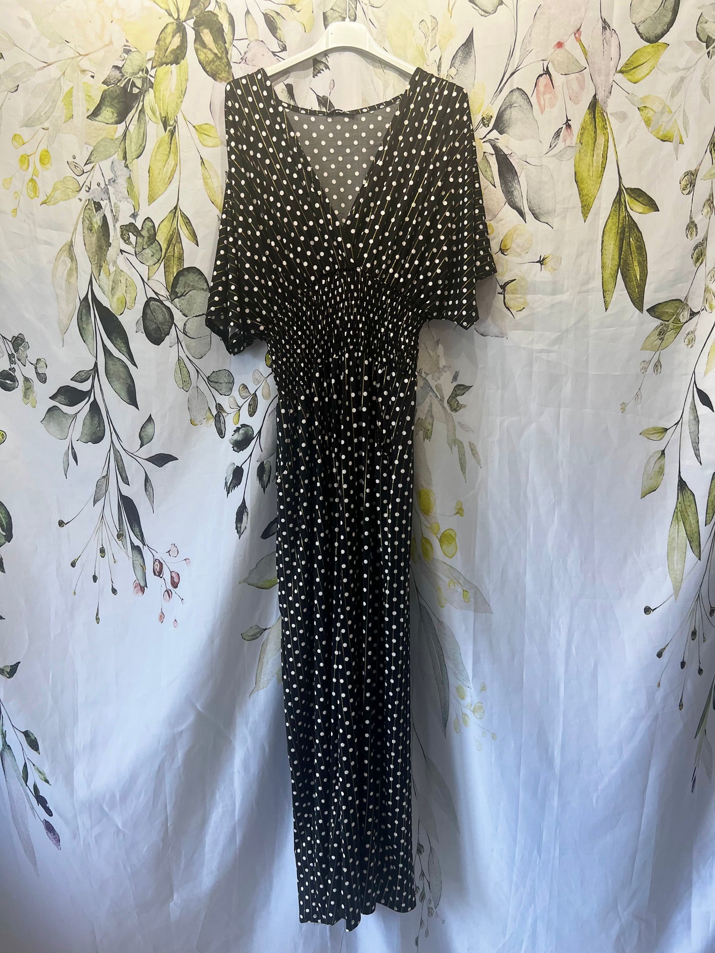 Spotted Wrap Front Jumpsuit