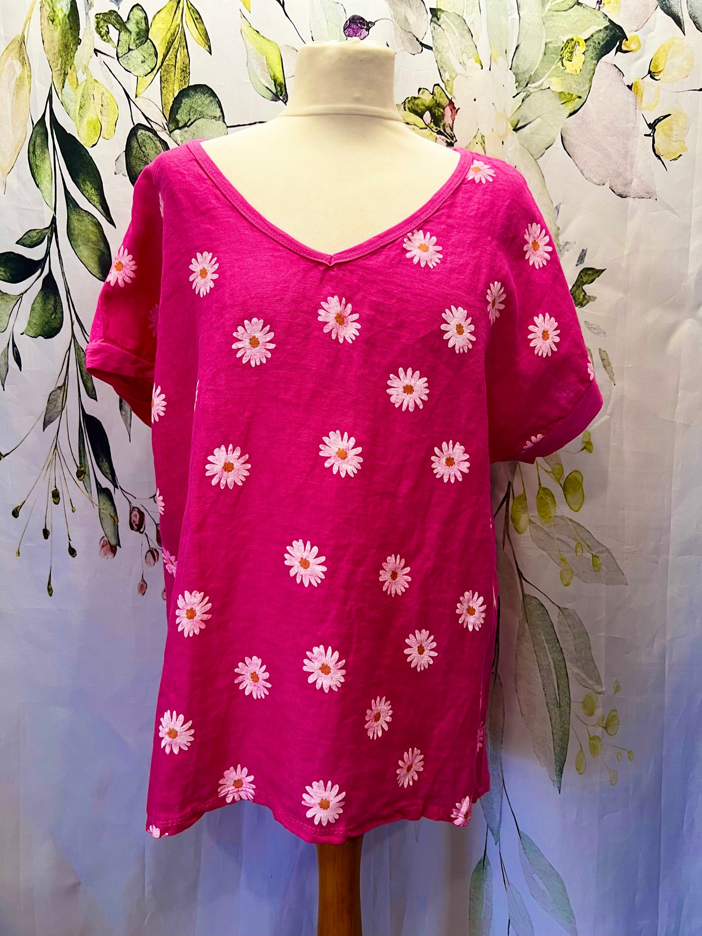 Linen Front Daisy Top