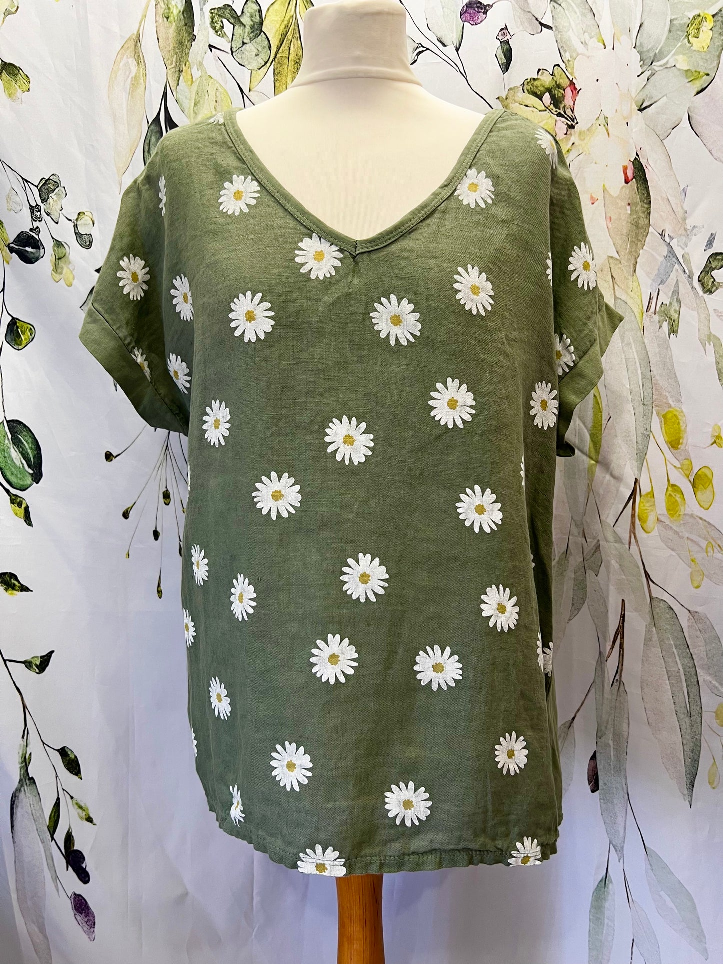 Linen Front Daisy Top