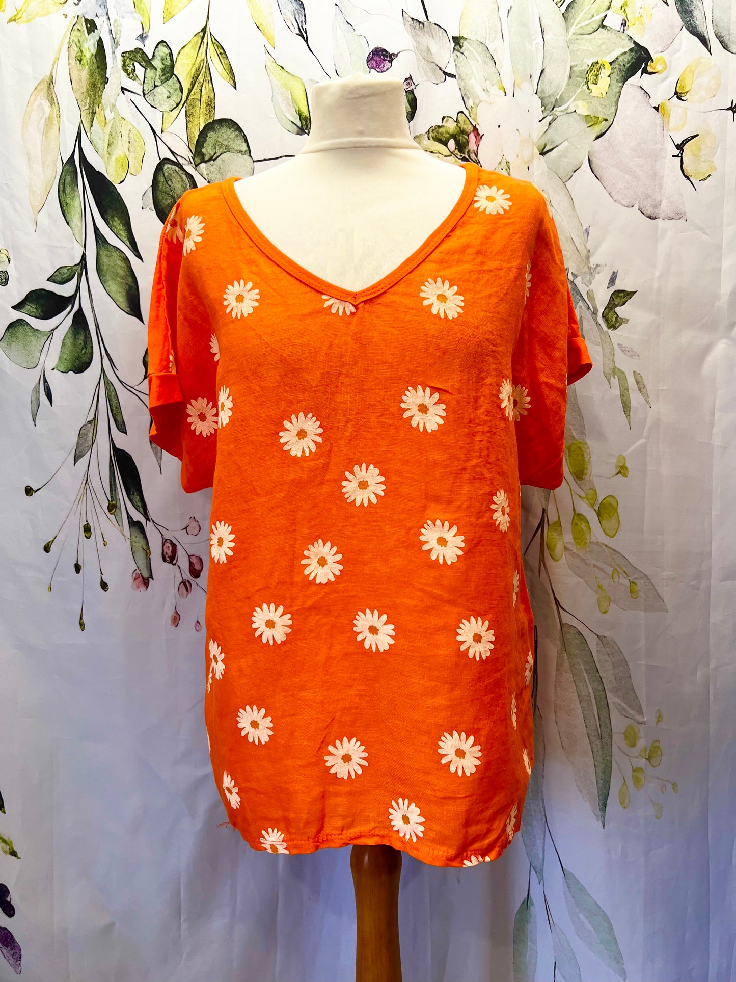 Linen Front Daisy Top