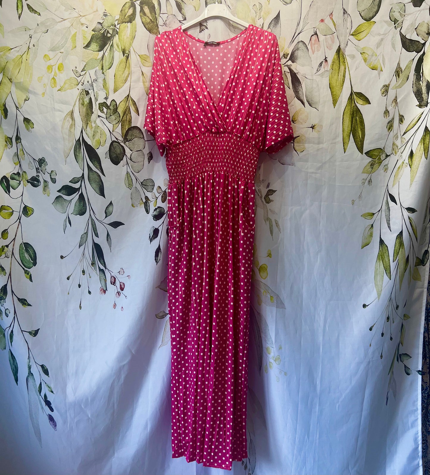 Spotted Wrap Front Jumpsuit
