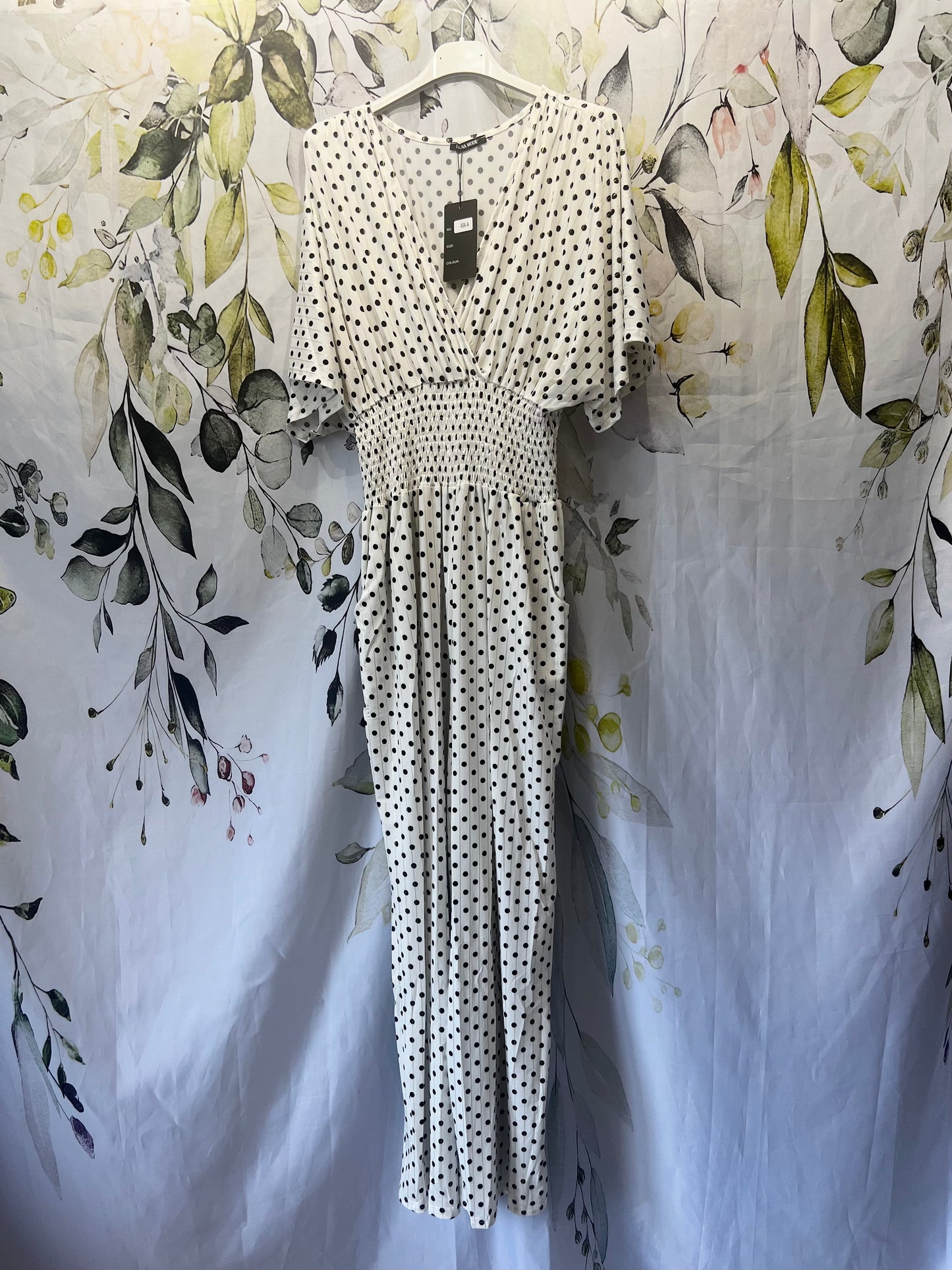 Spotted Wrap Front Jumpsuit