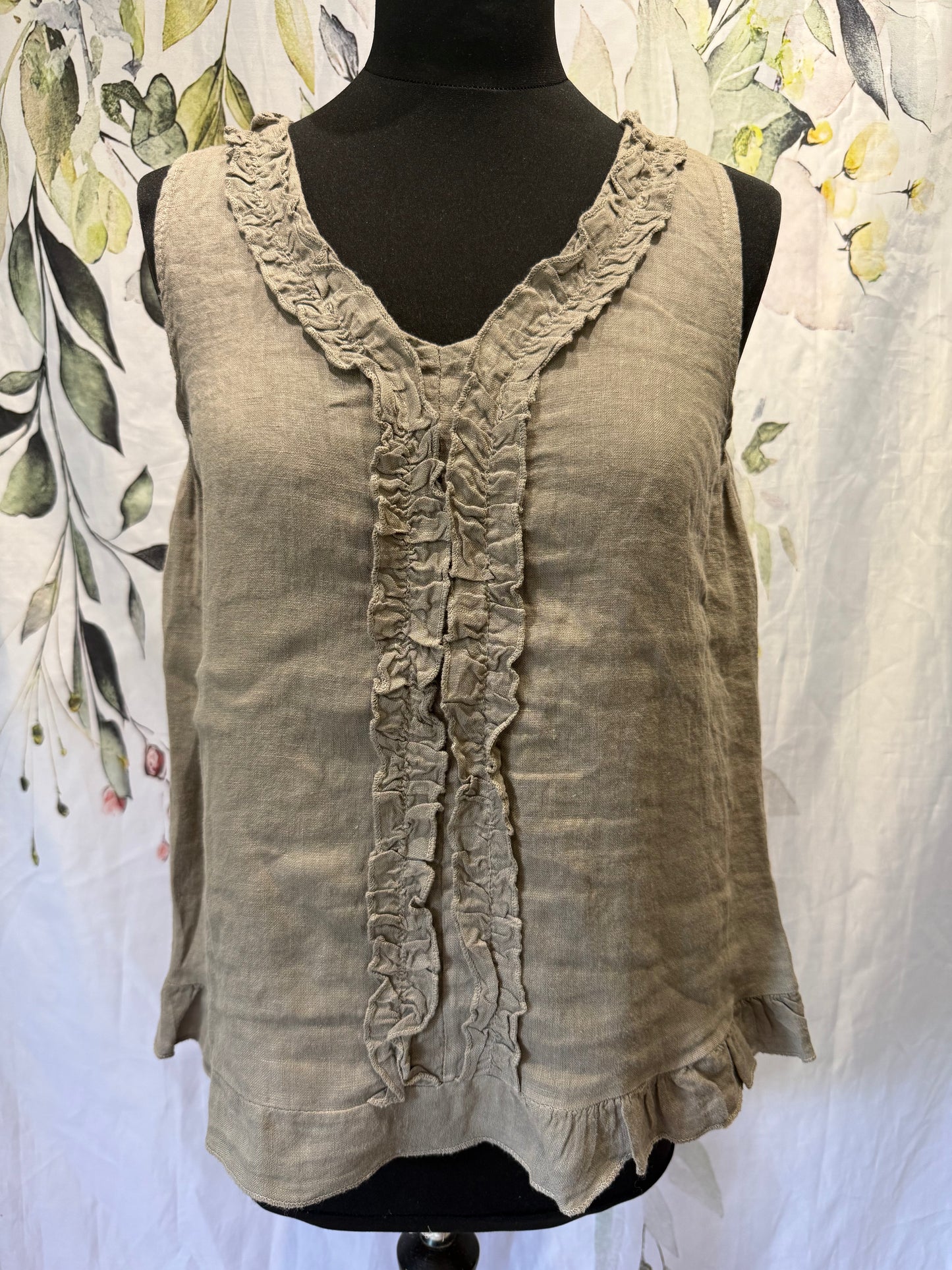 Linen Frill Top