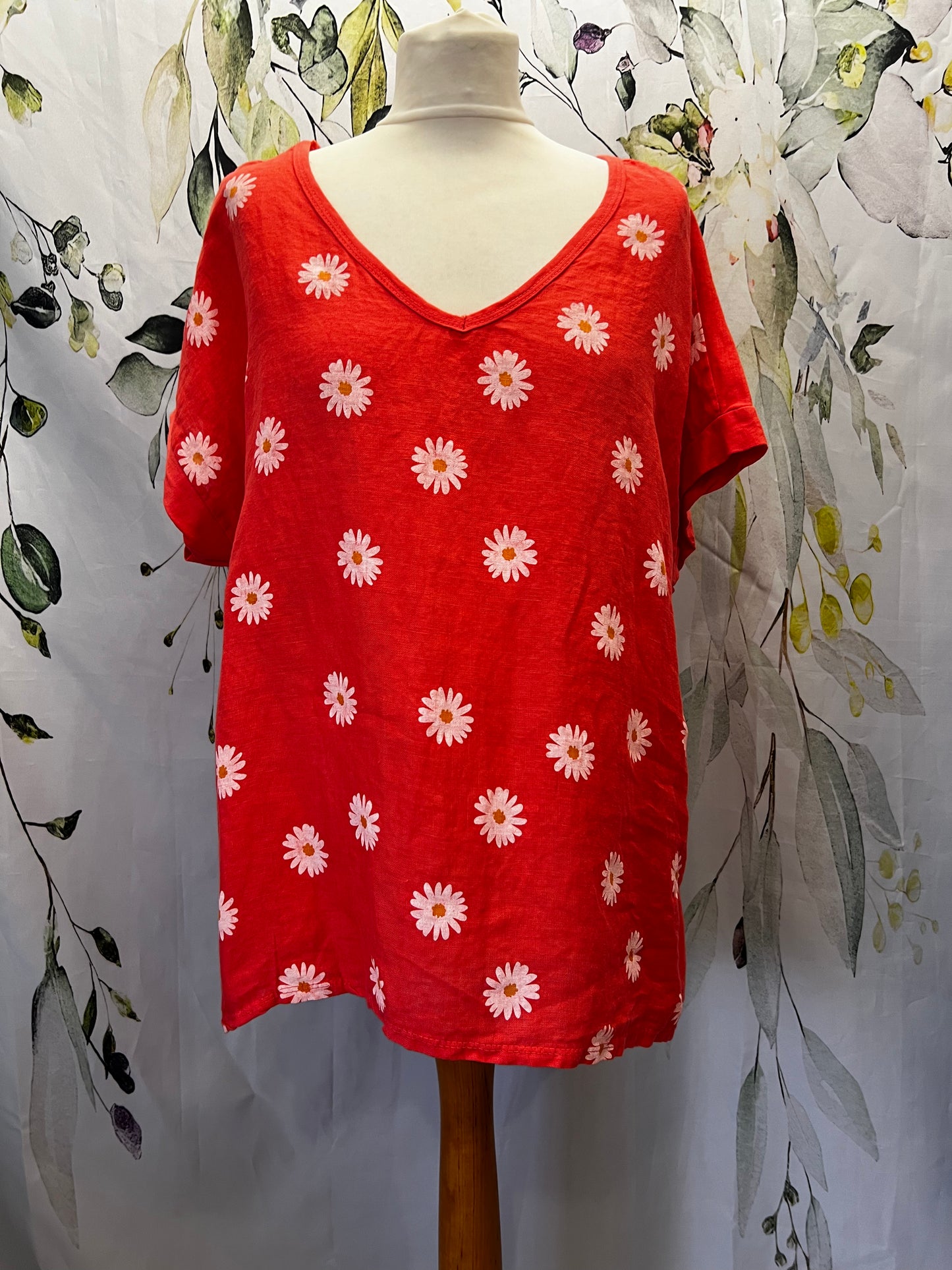 Linen Front Daisy Top