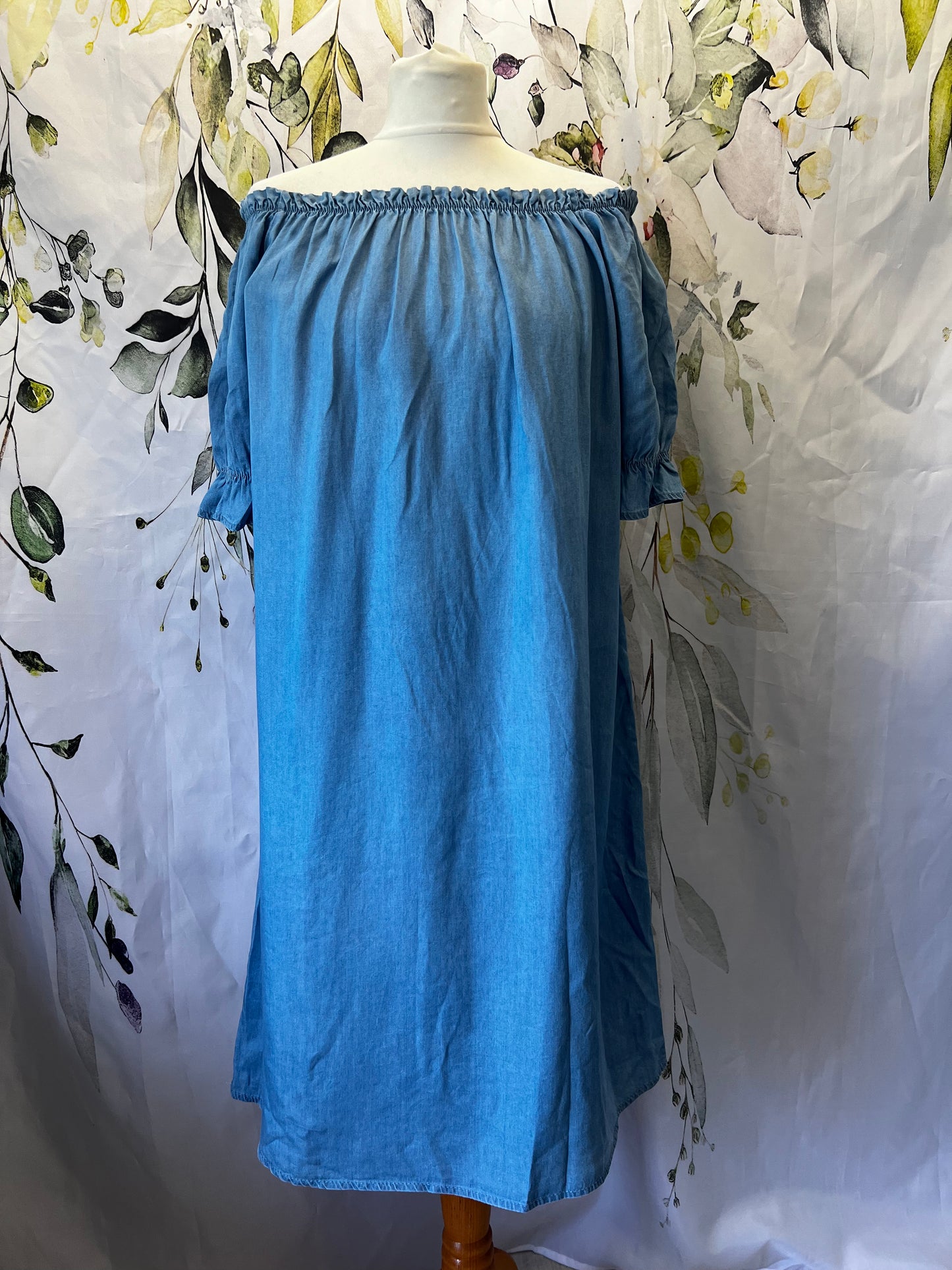 Denim Bardot Tunic Dress