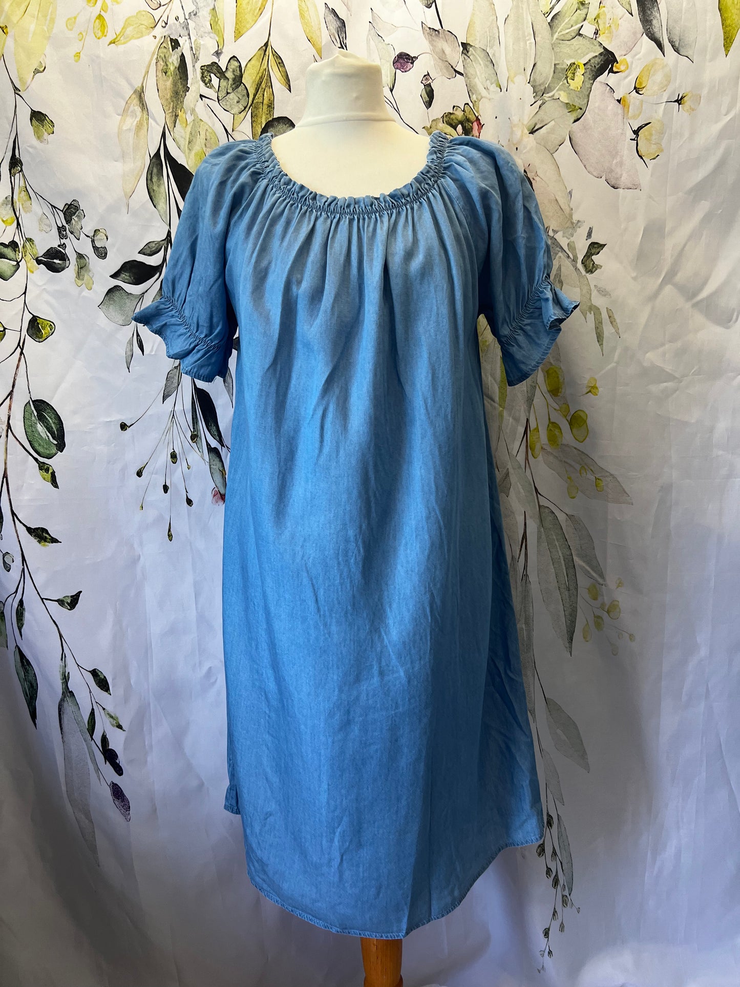 Denim Bardot Tunic Dress