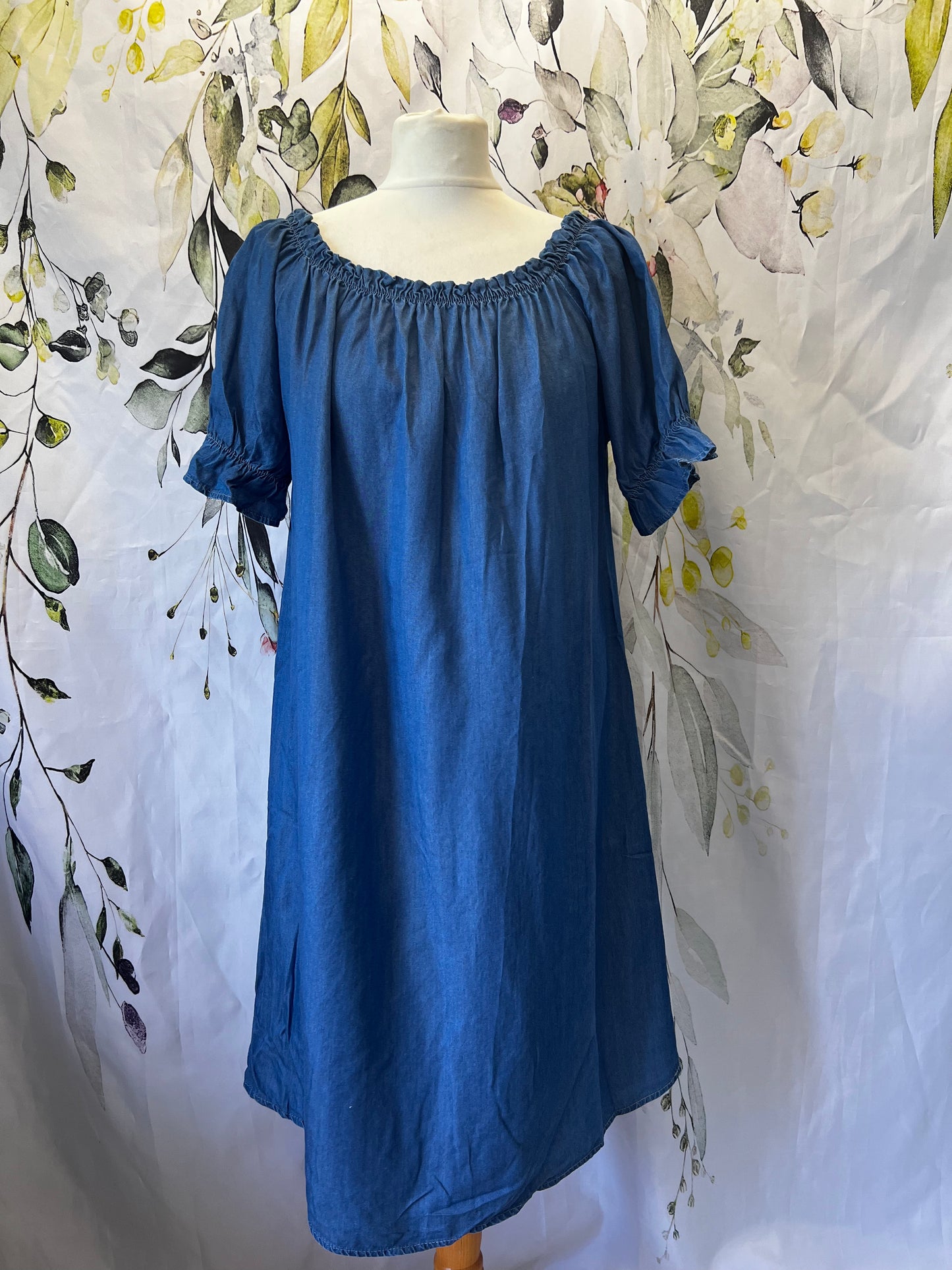 Denim Bardot Tunic Dress
