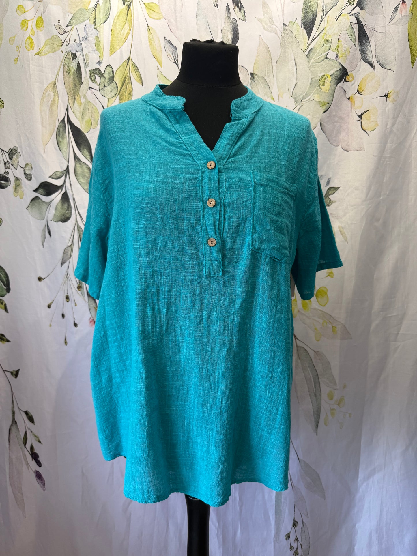 Granddad Collar Cotton Shirt