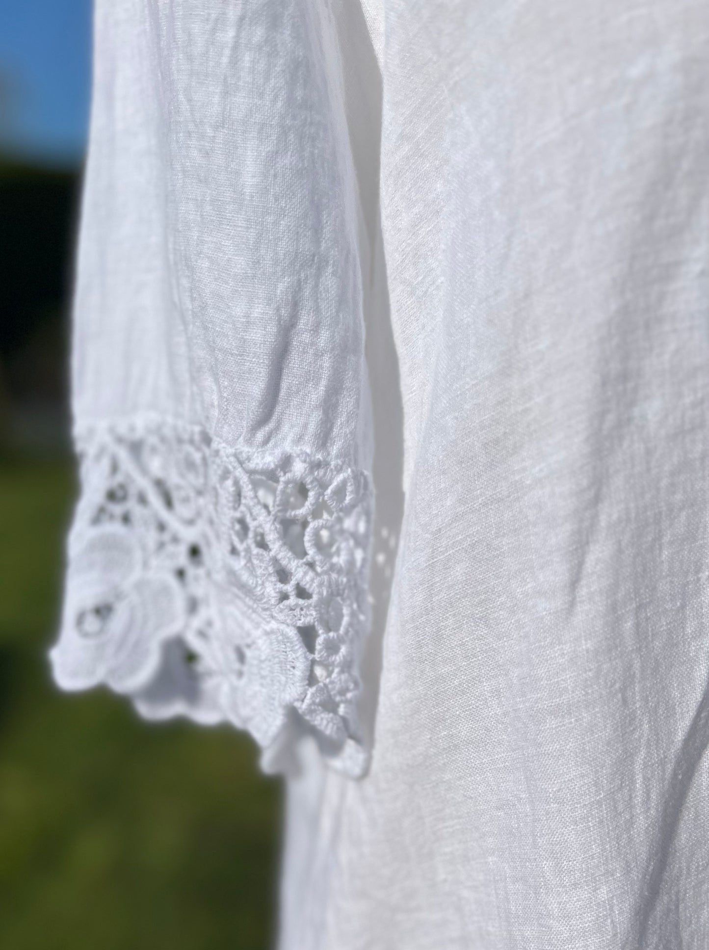Linen Tunic With Crochet Lace Trim