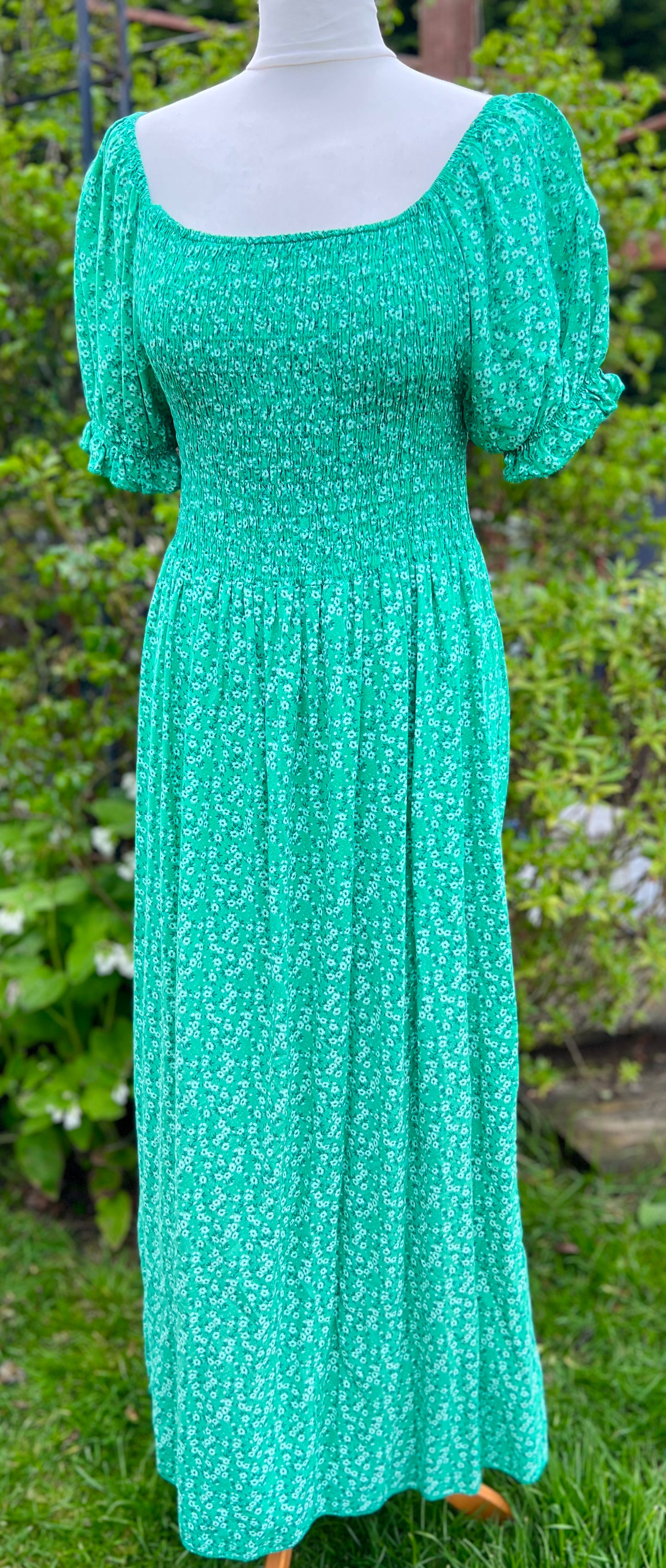 Shirred Bodice Maxi Dress
