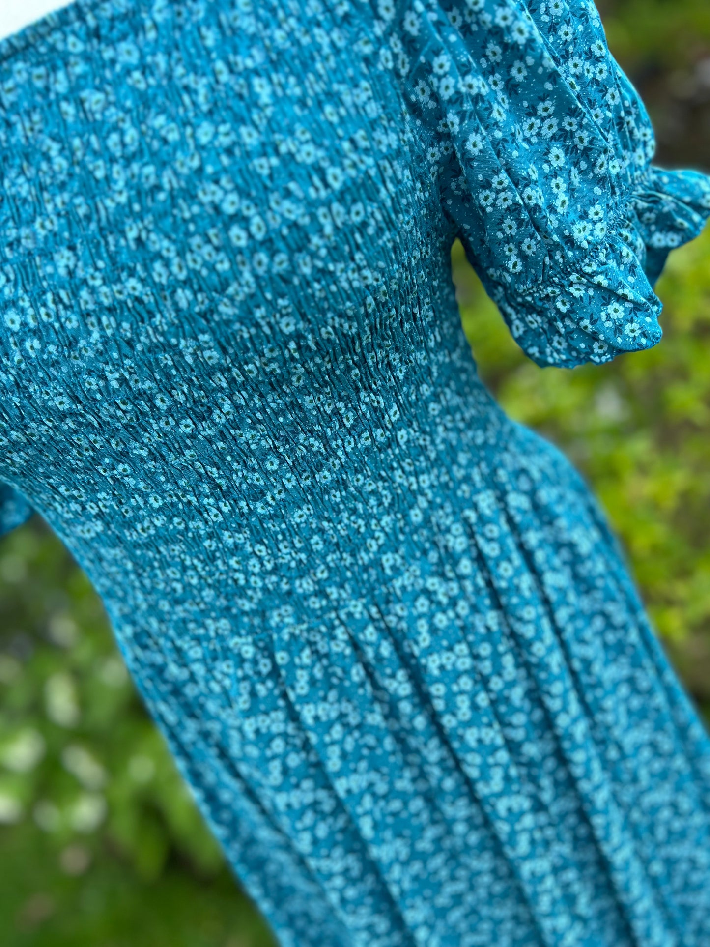 Shirred Bodice Maxi Dress