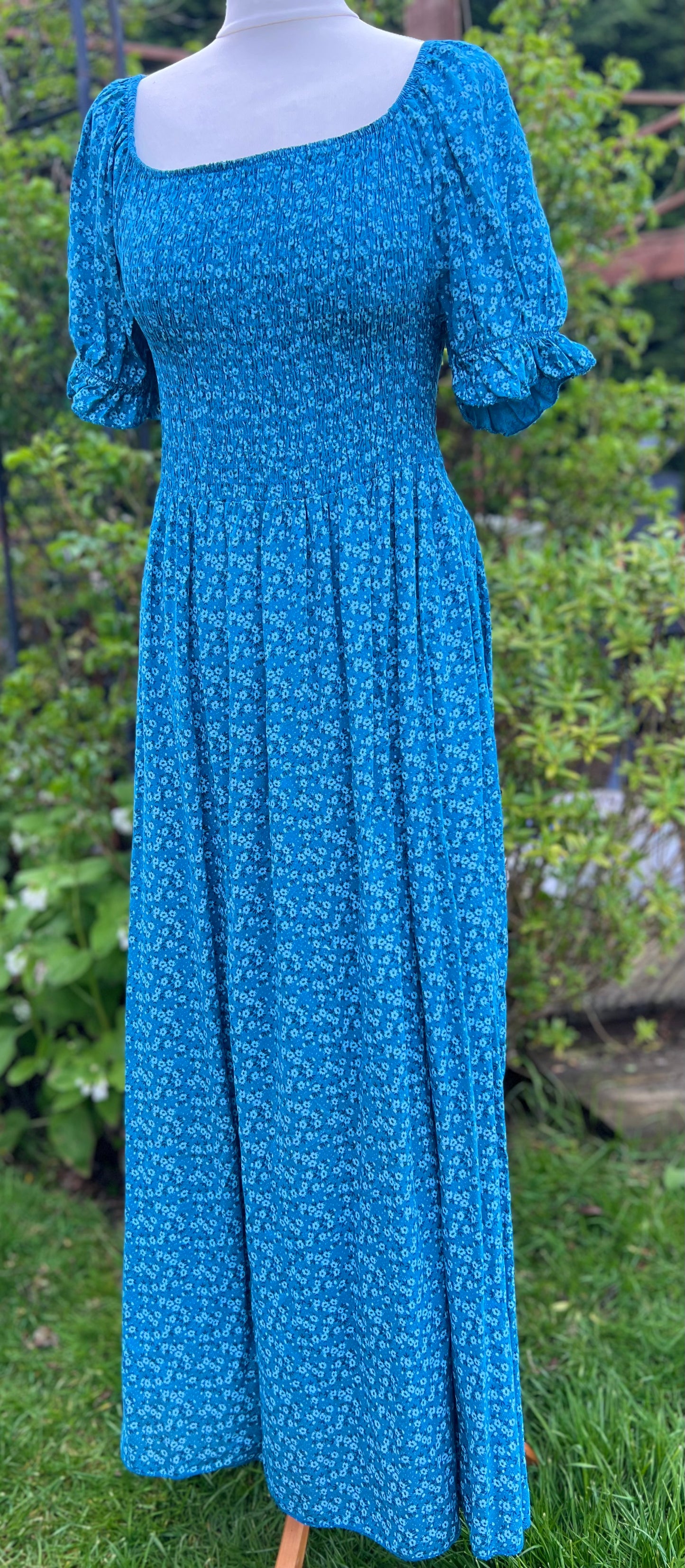 Shirred Bodice Maxi Dress