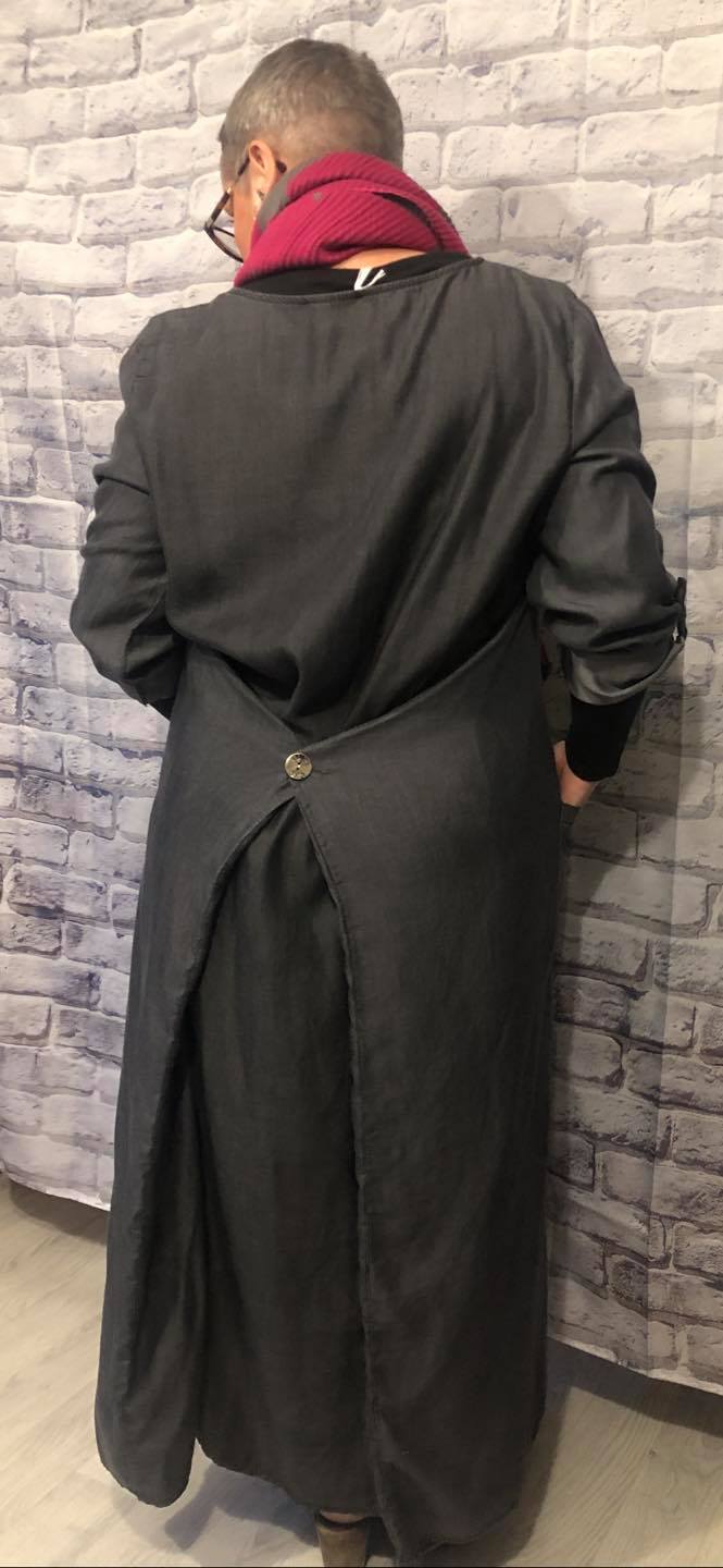 Denim Dress With Back Button Detail