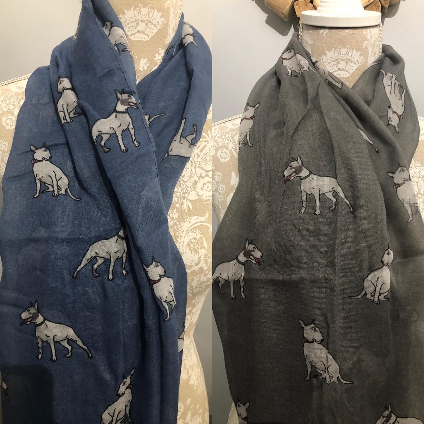 Bull Terrier Print Scarf
