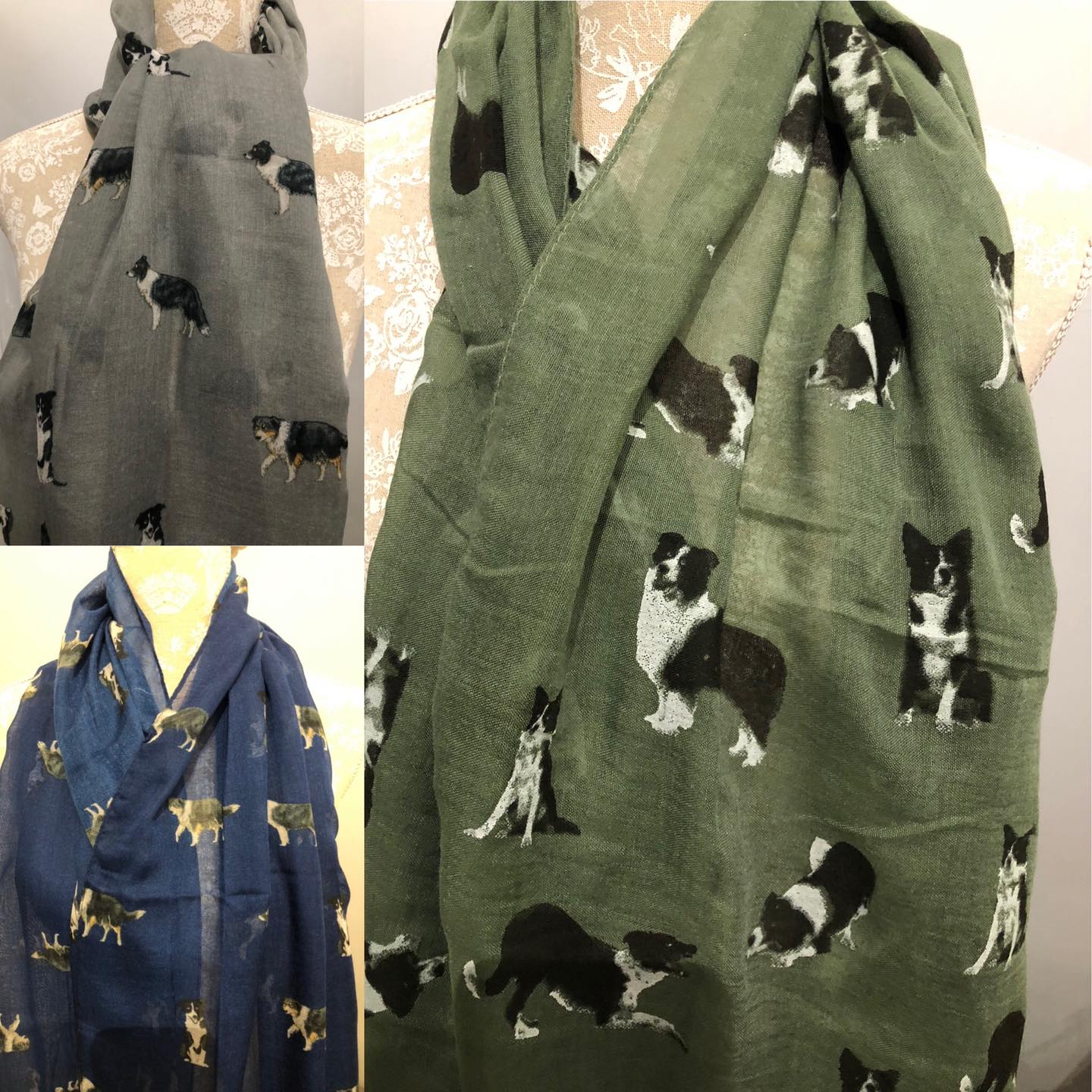 Border Collie Print Scarf