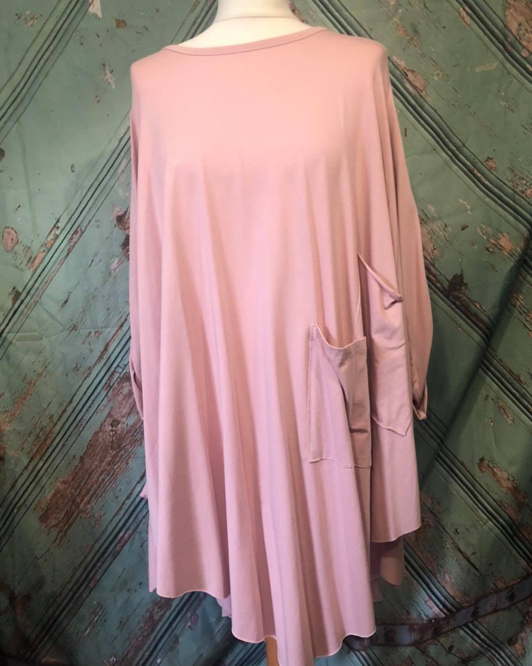 Oversized Top With Double Pocket Detail