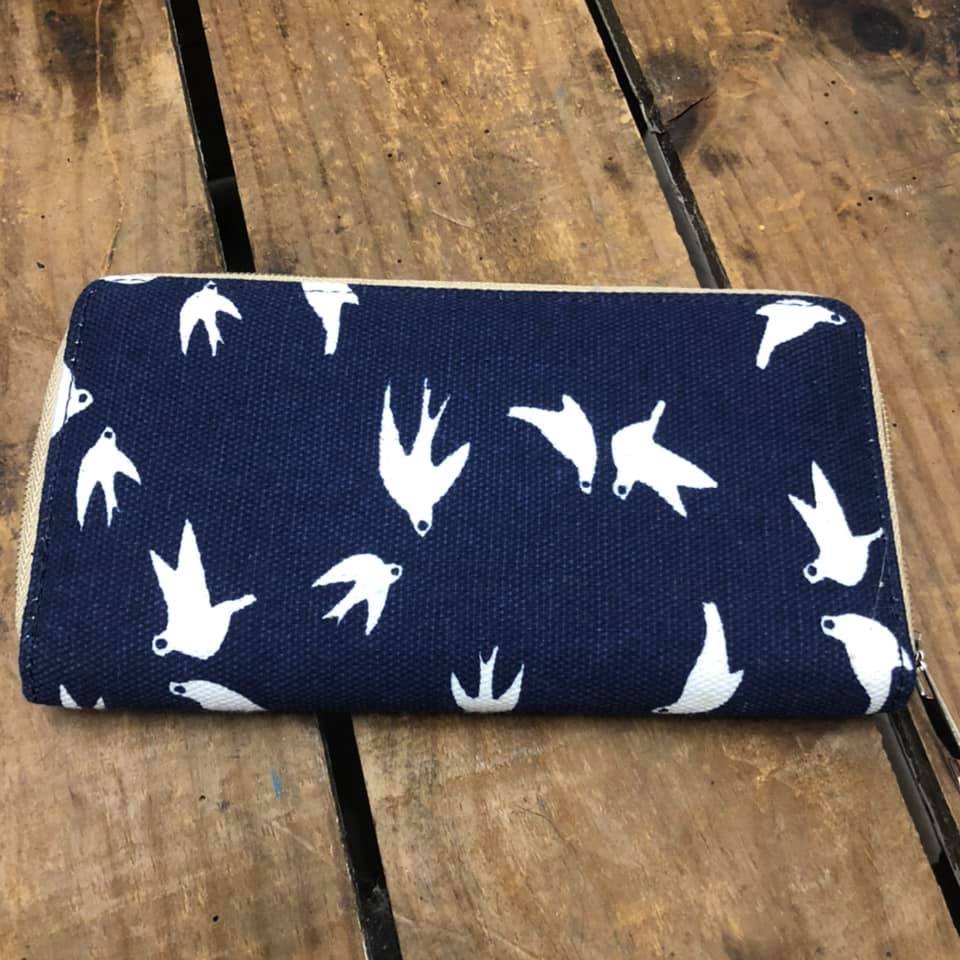 Fabric Purse With Swallow Print