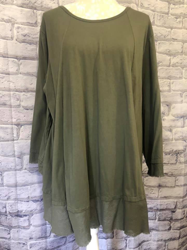 Jersey Top With Frilled Hem