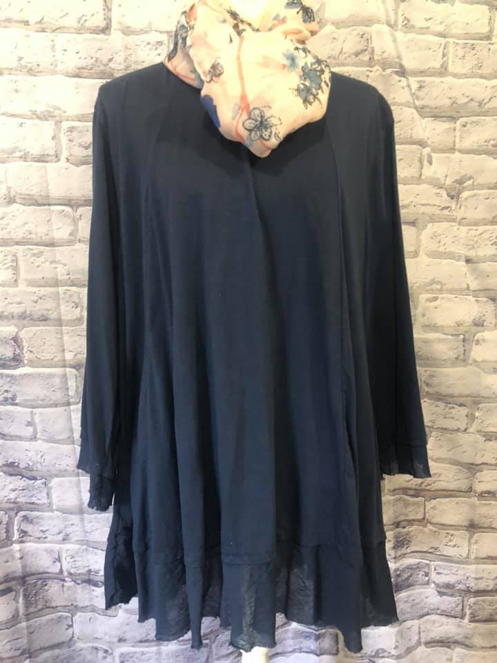 Jersey Top With Frilled Hem
