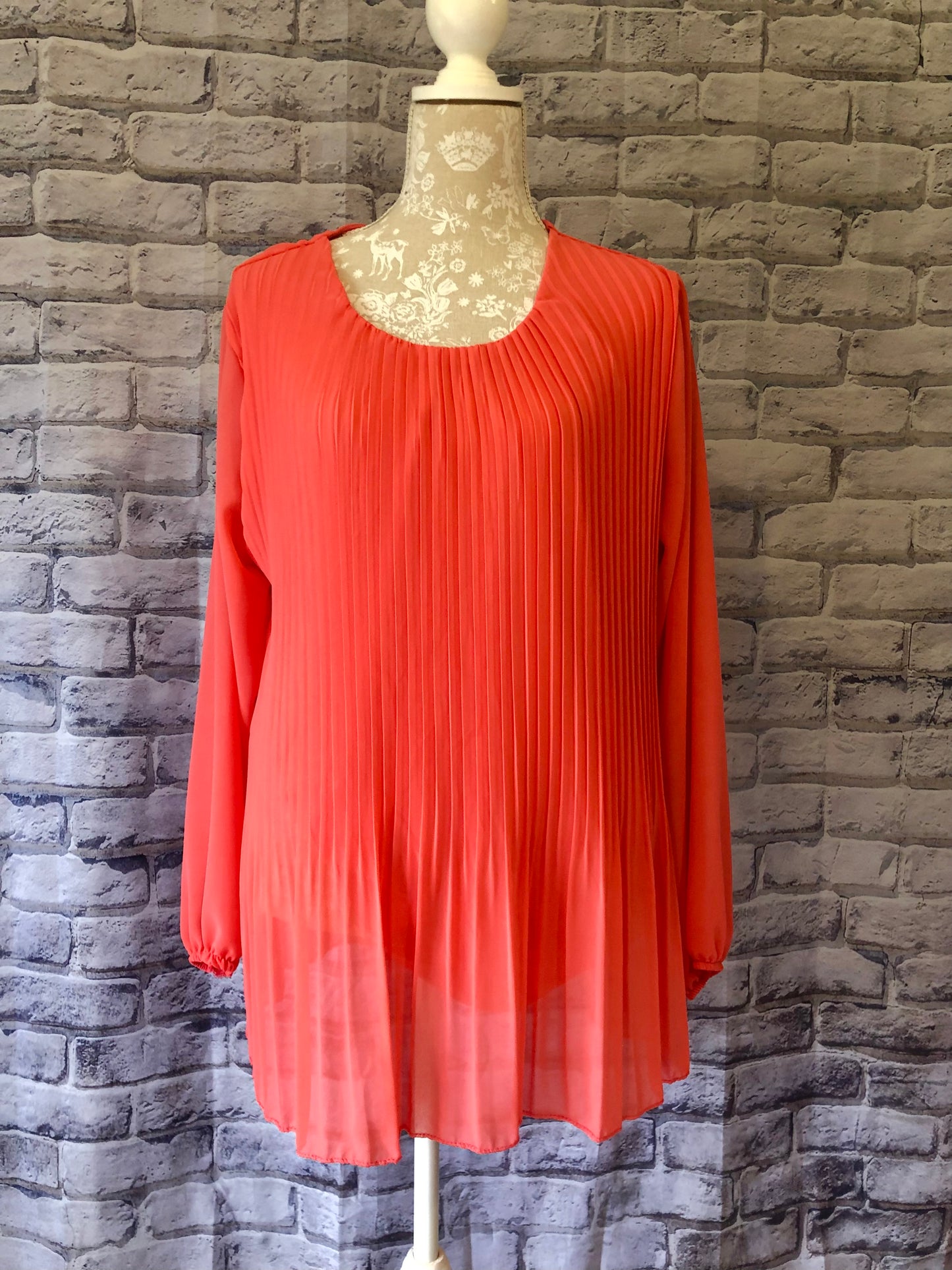 Sheer Pleated Blouse