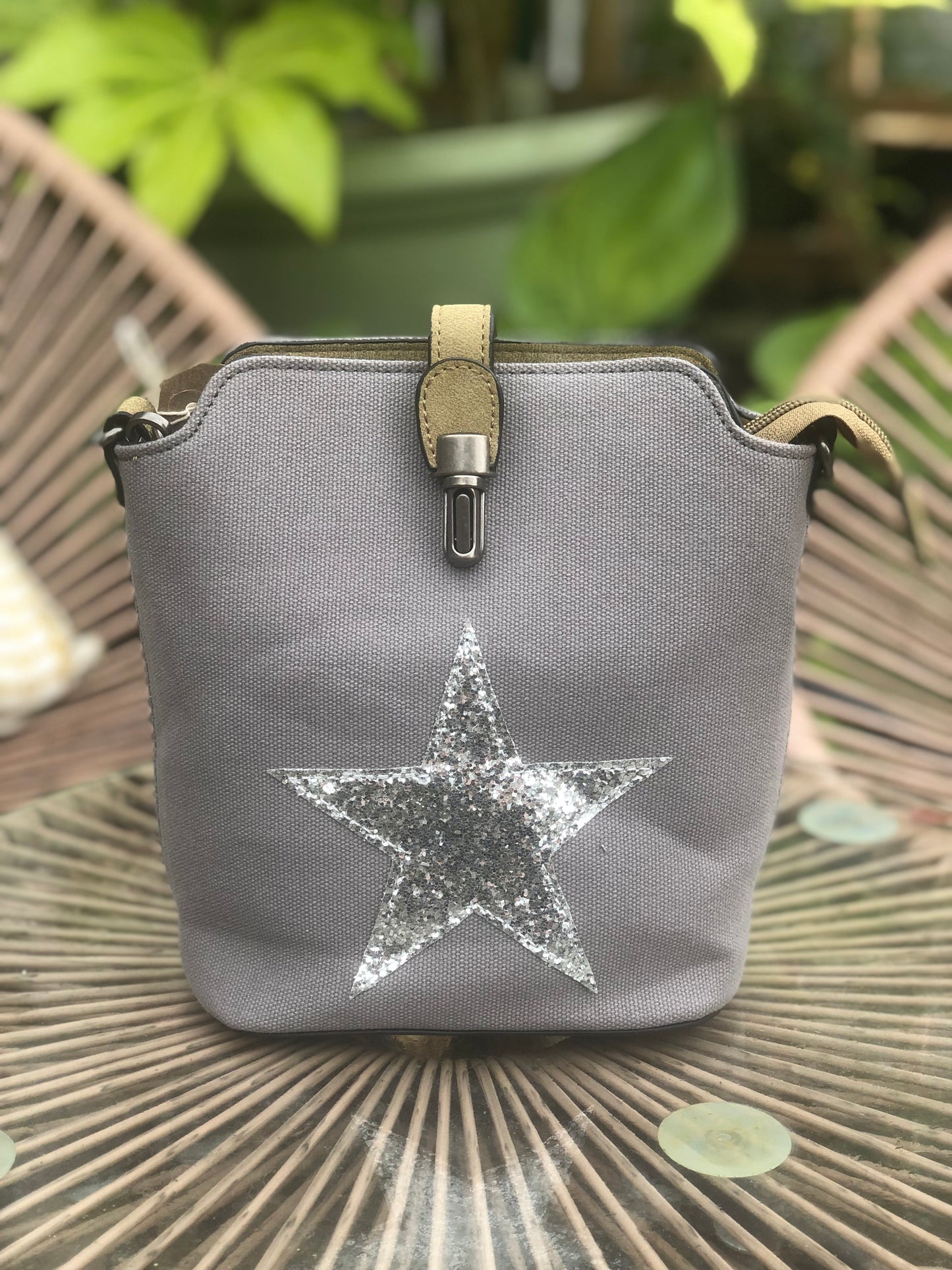 Small Crossbody Bag With Sparkle Star