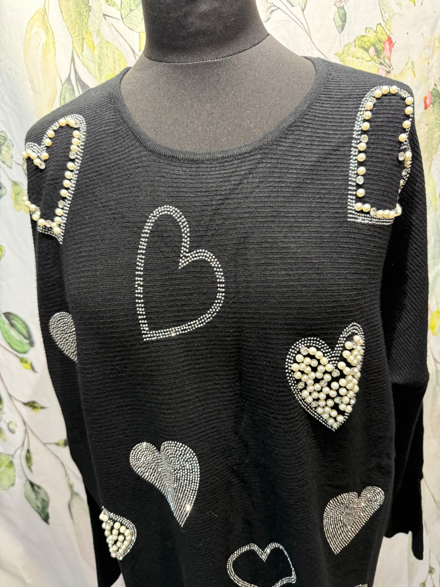 Heart Embellished Knit