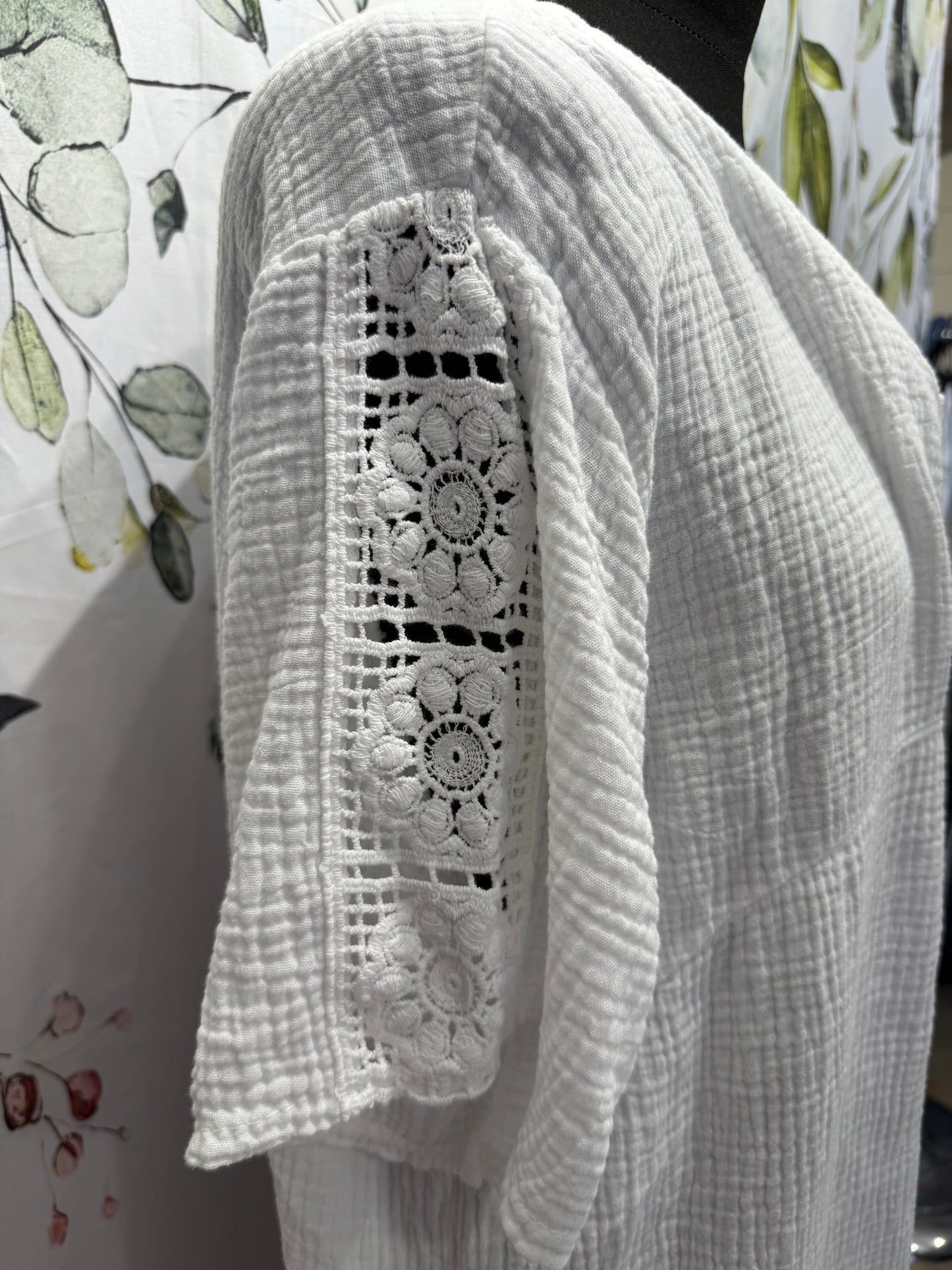 Cotton Dress With Crochet Detail
