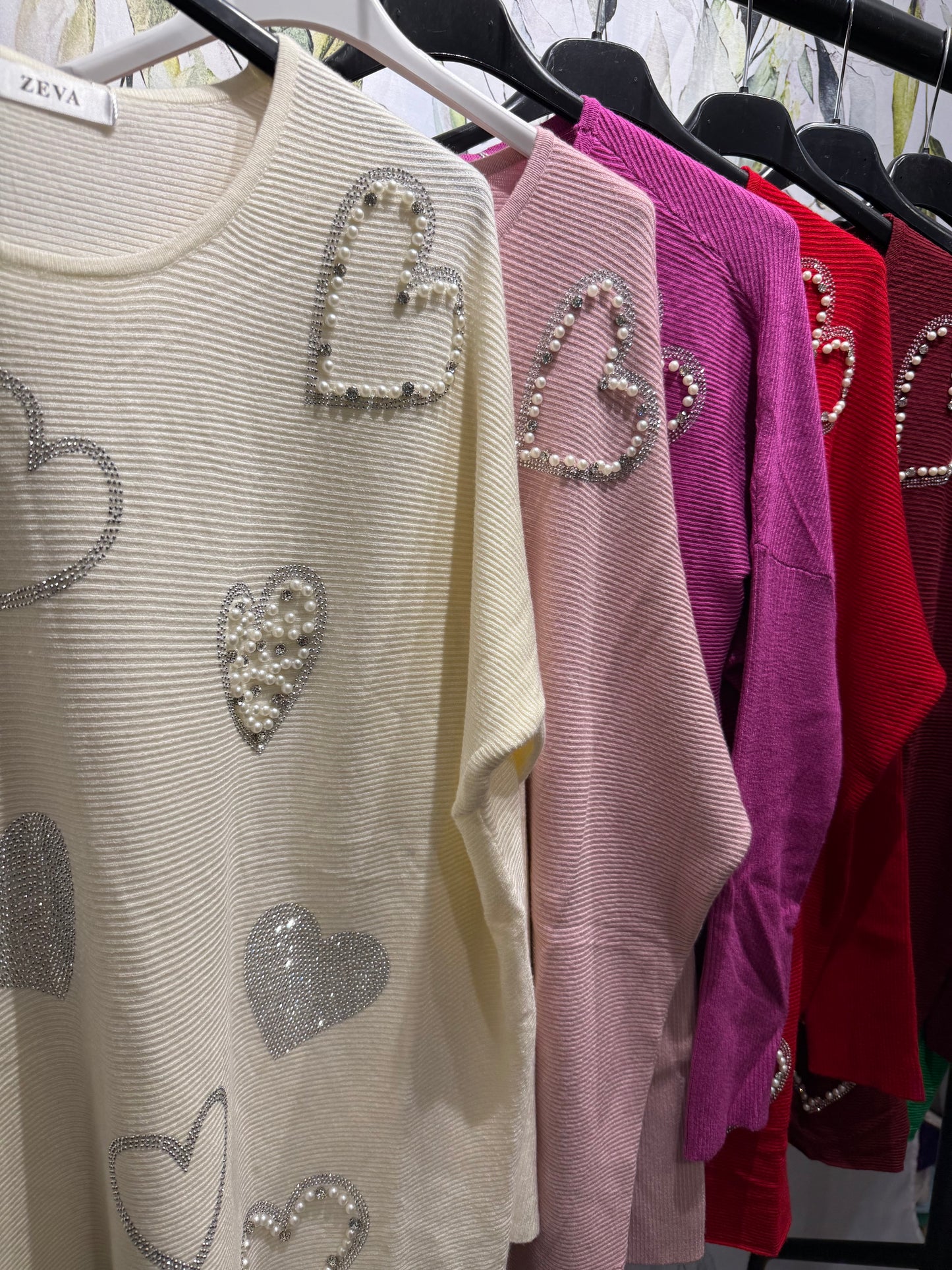 Heart Embellished Knit