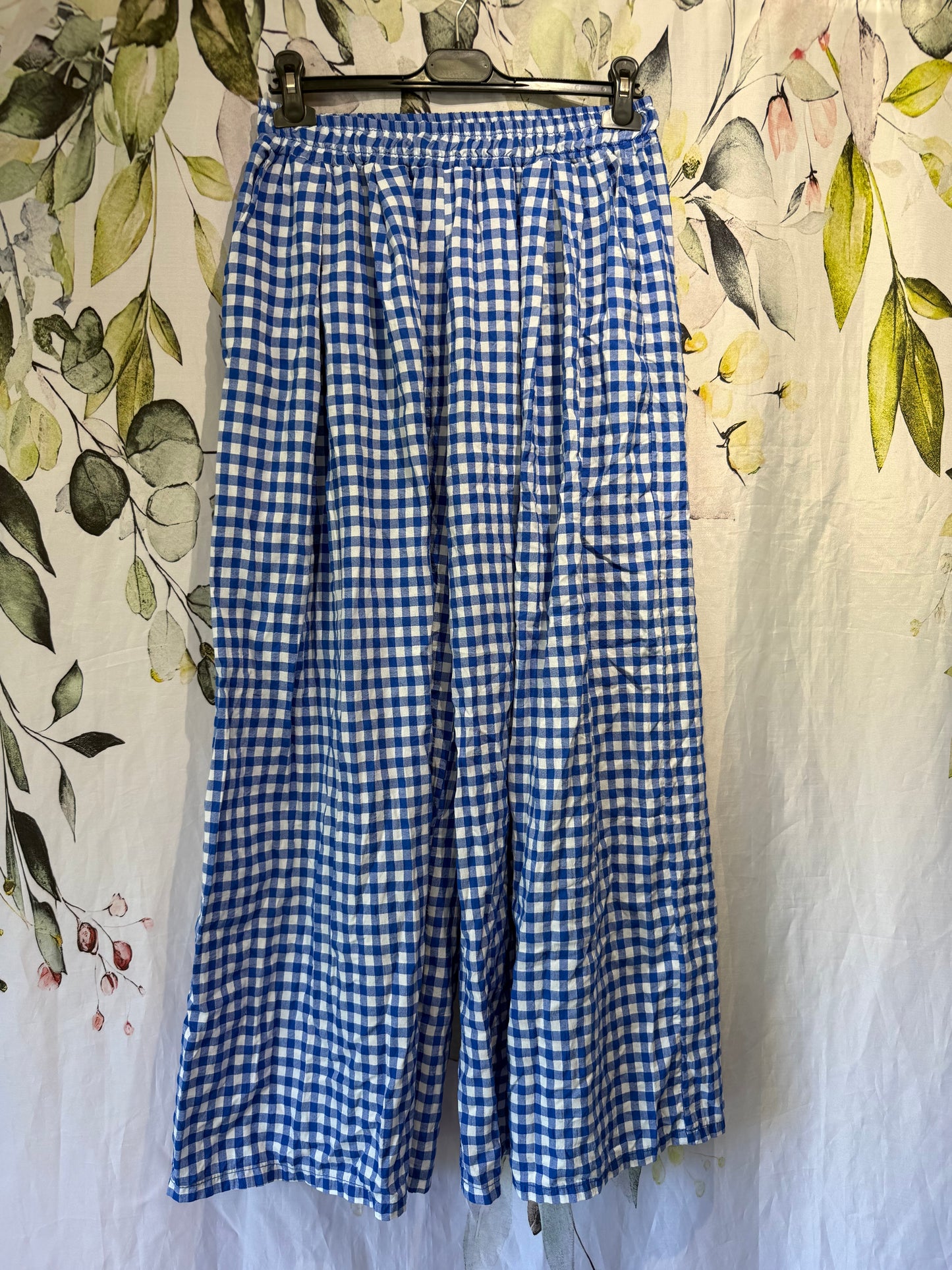 Gingham Wide Leg Trousers