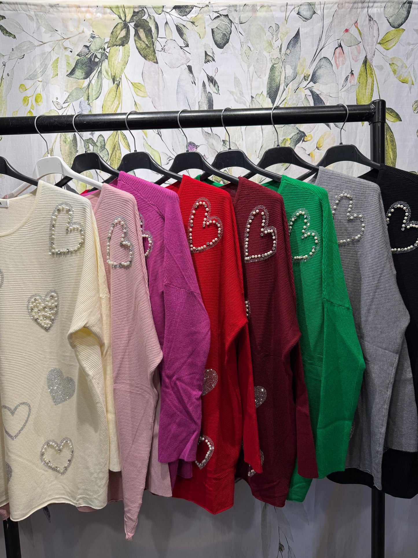 Heart Embellished Knit