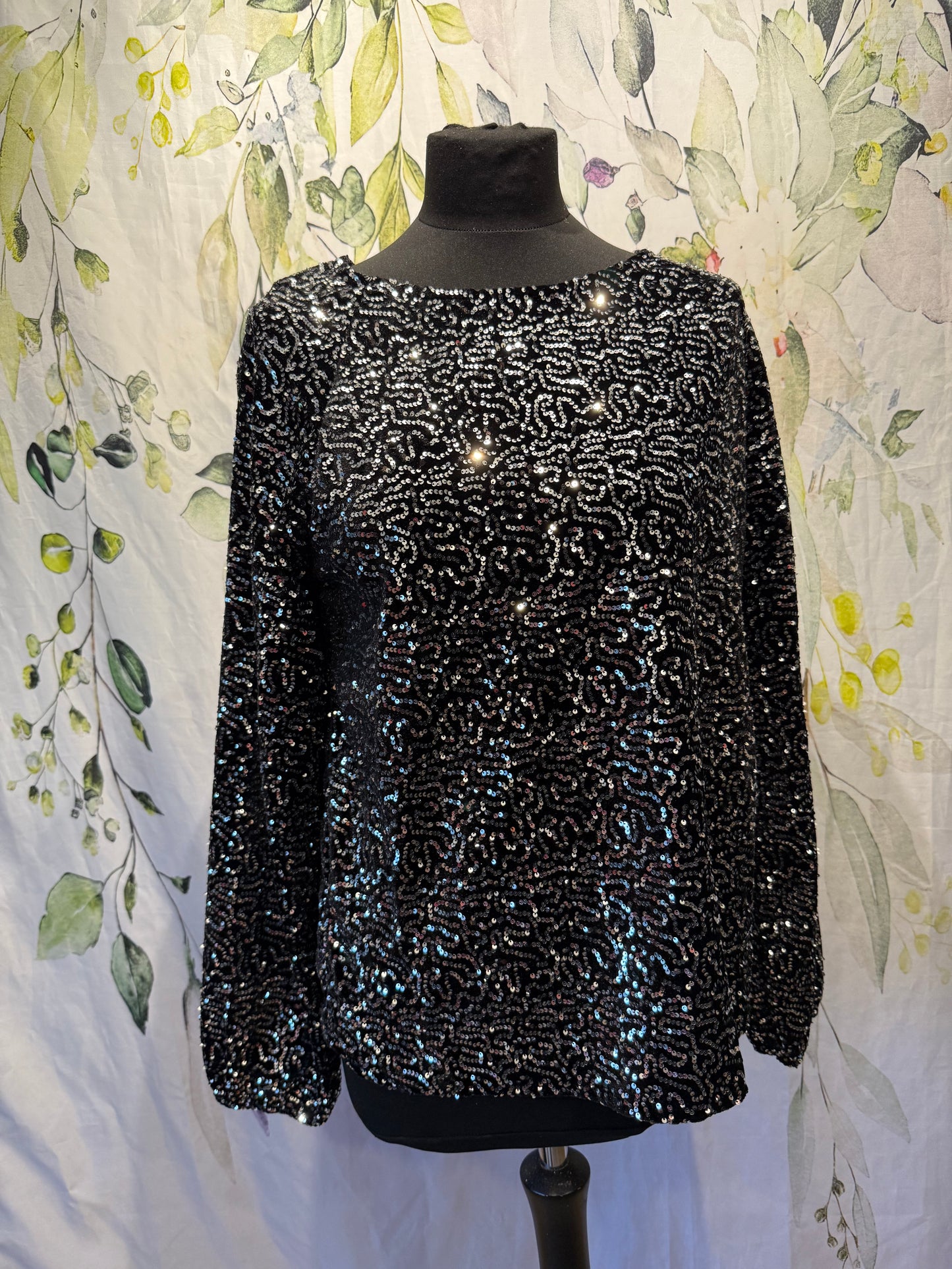 Sequin Top with Bow