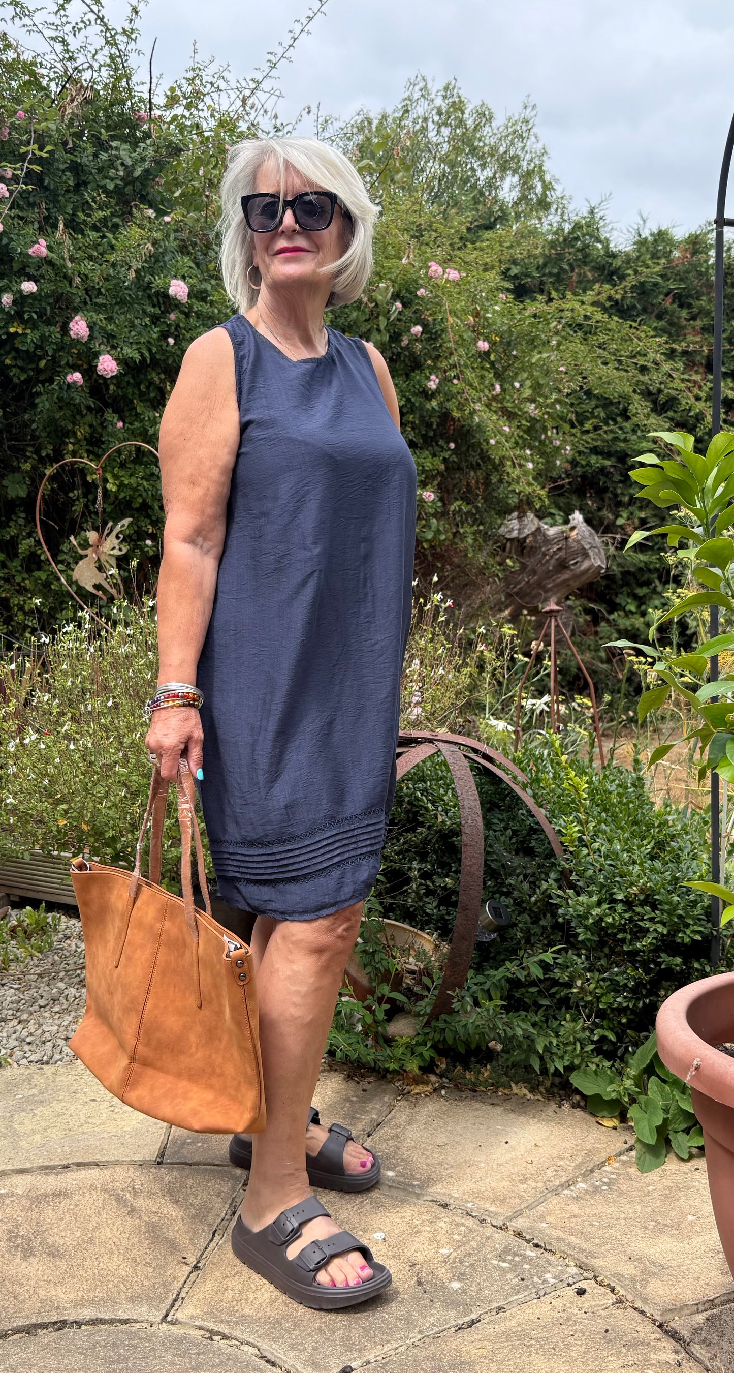 Pleat Detail Shift Dress