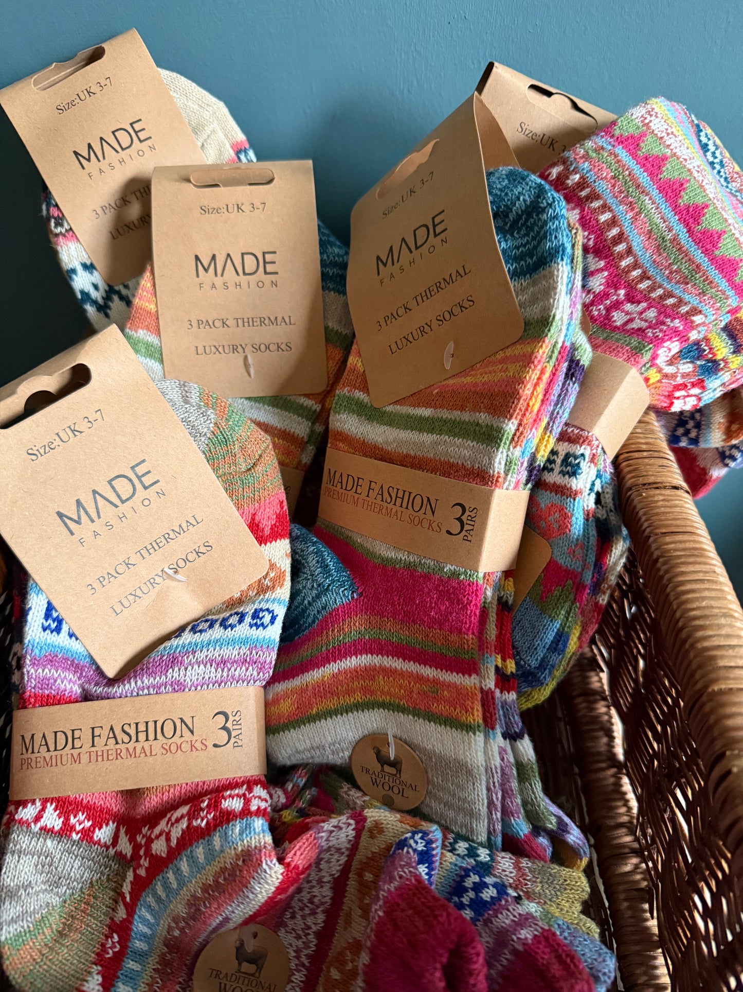 Nordic Style 3 Pack Socks