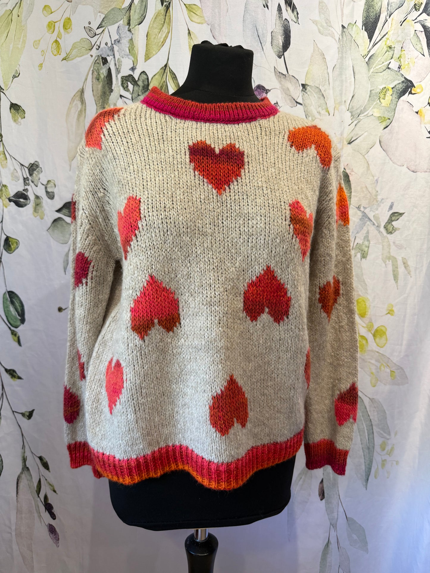 Contrast Heart Knit