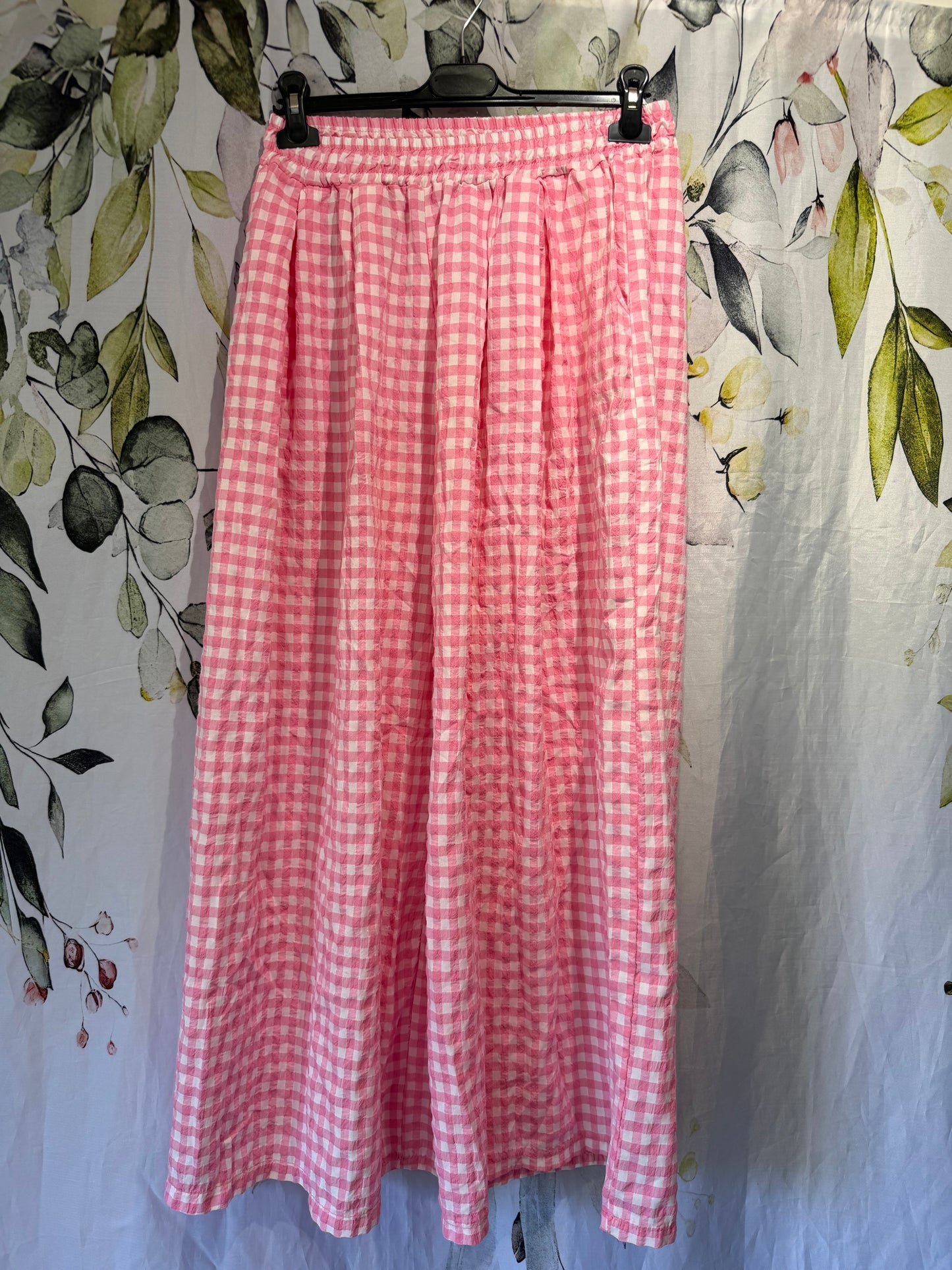 Gingham Wide Leg Trousers