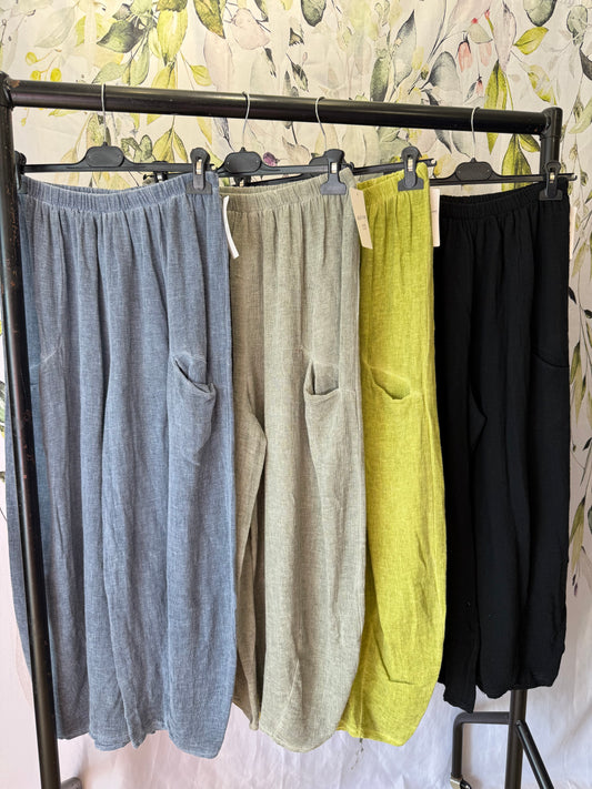 Loose Linen Mix Trousers