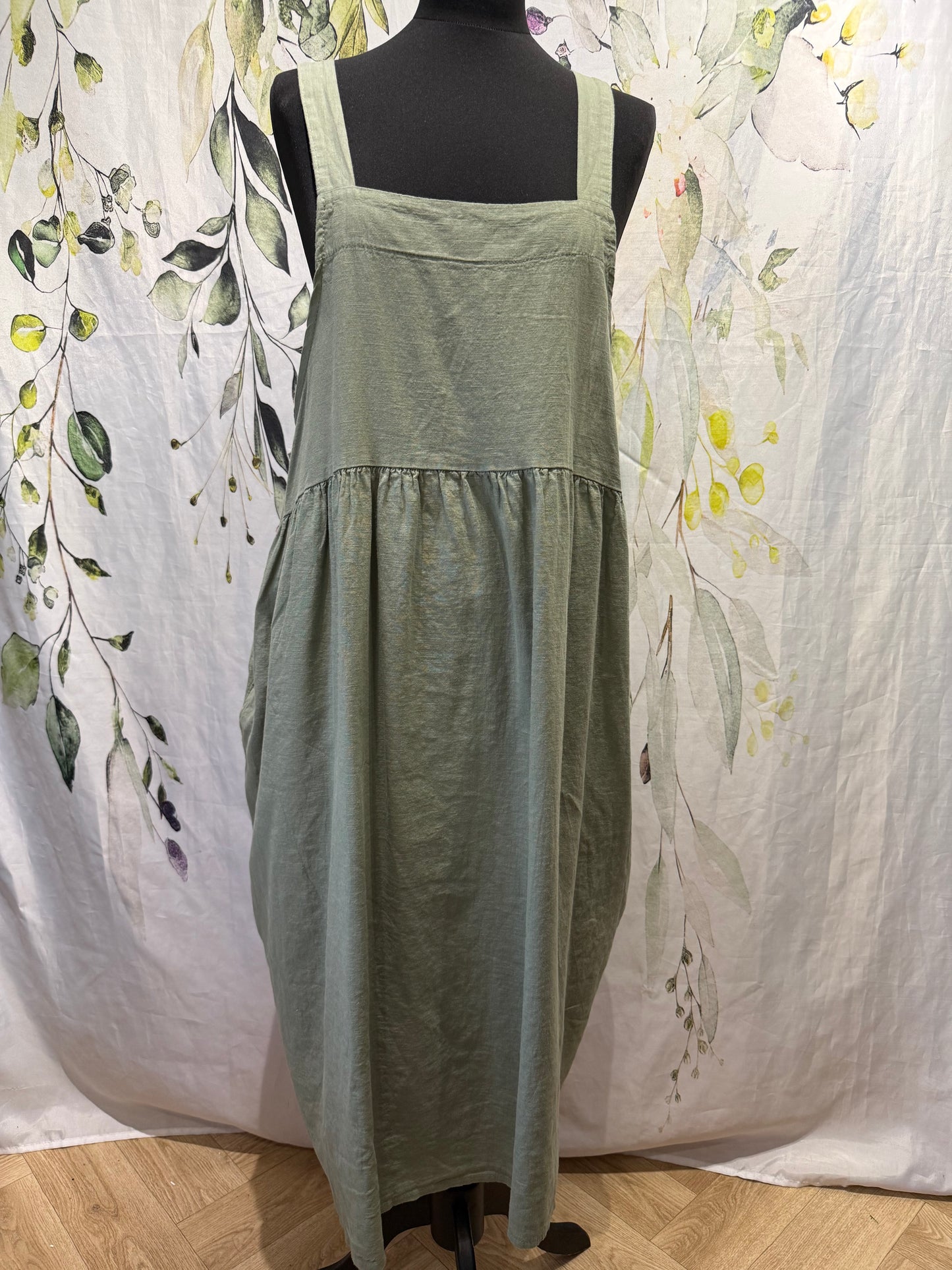 Linen Pinafore Dress