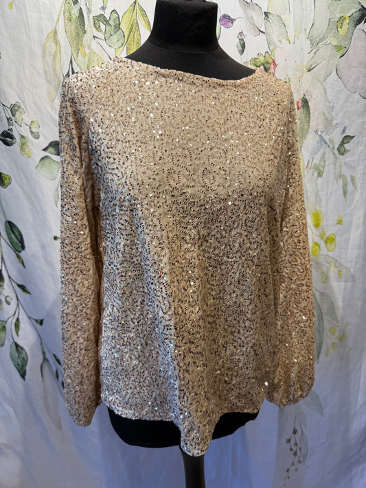 Sequin Top with Bow