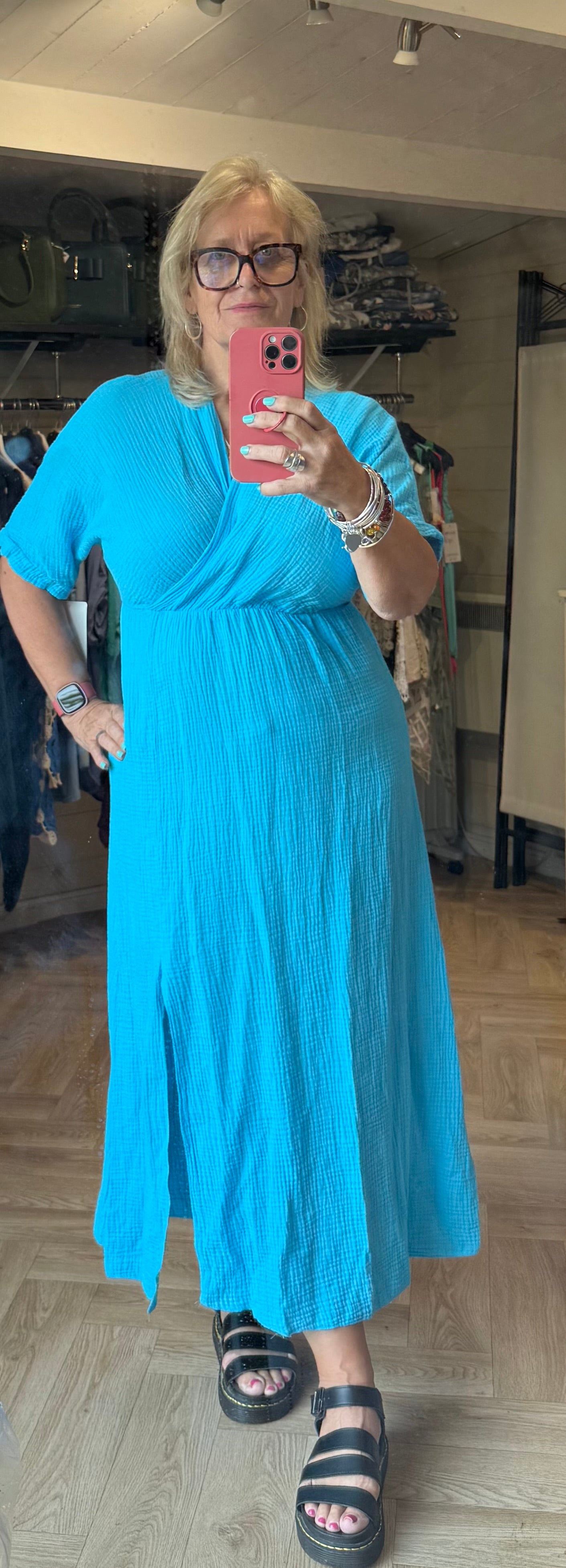 Wrap Front Cotton Dress